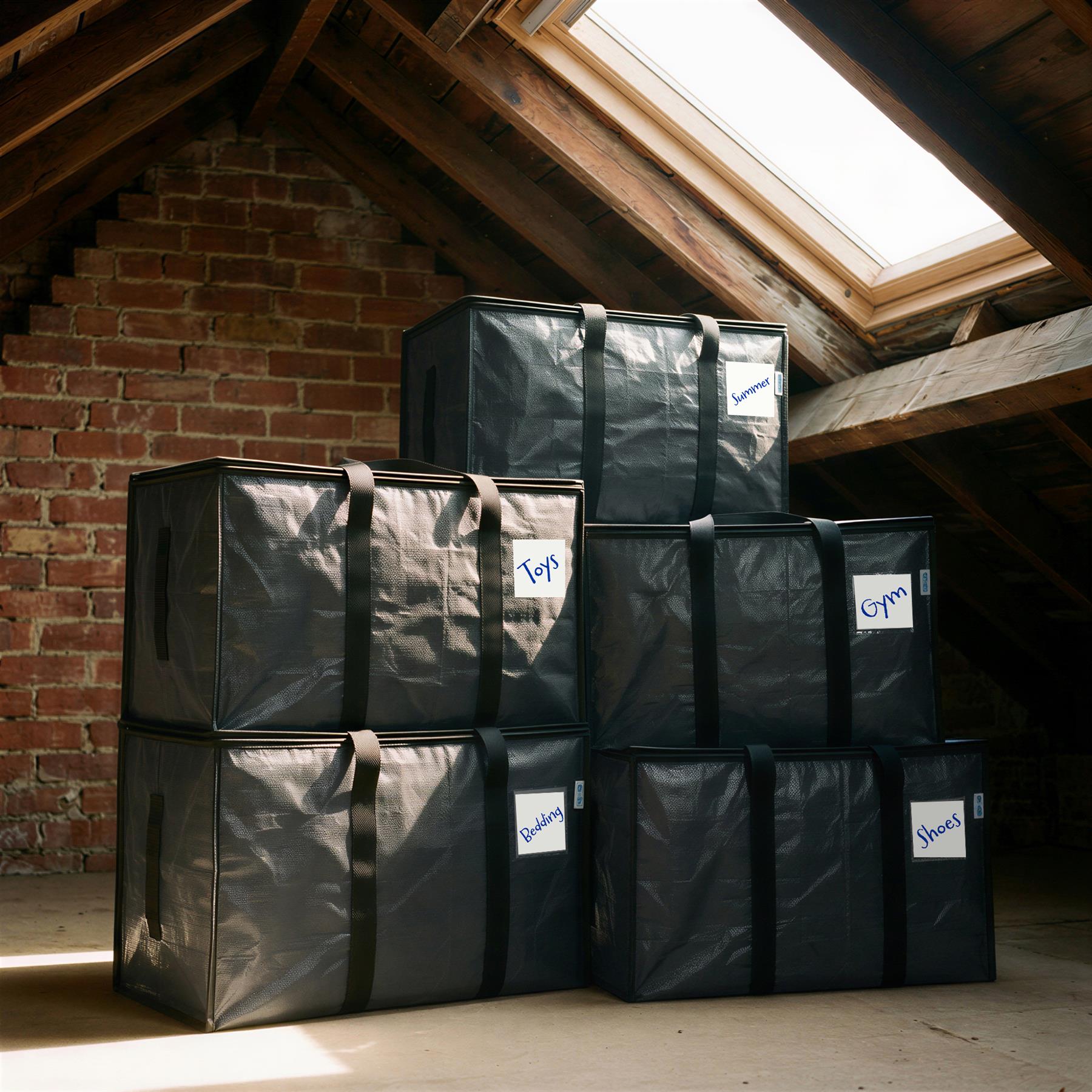 Large Heavy Duty Moving Bags - 90L - Anthracite - Pack of Six