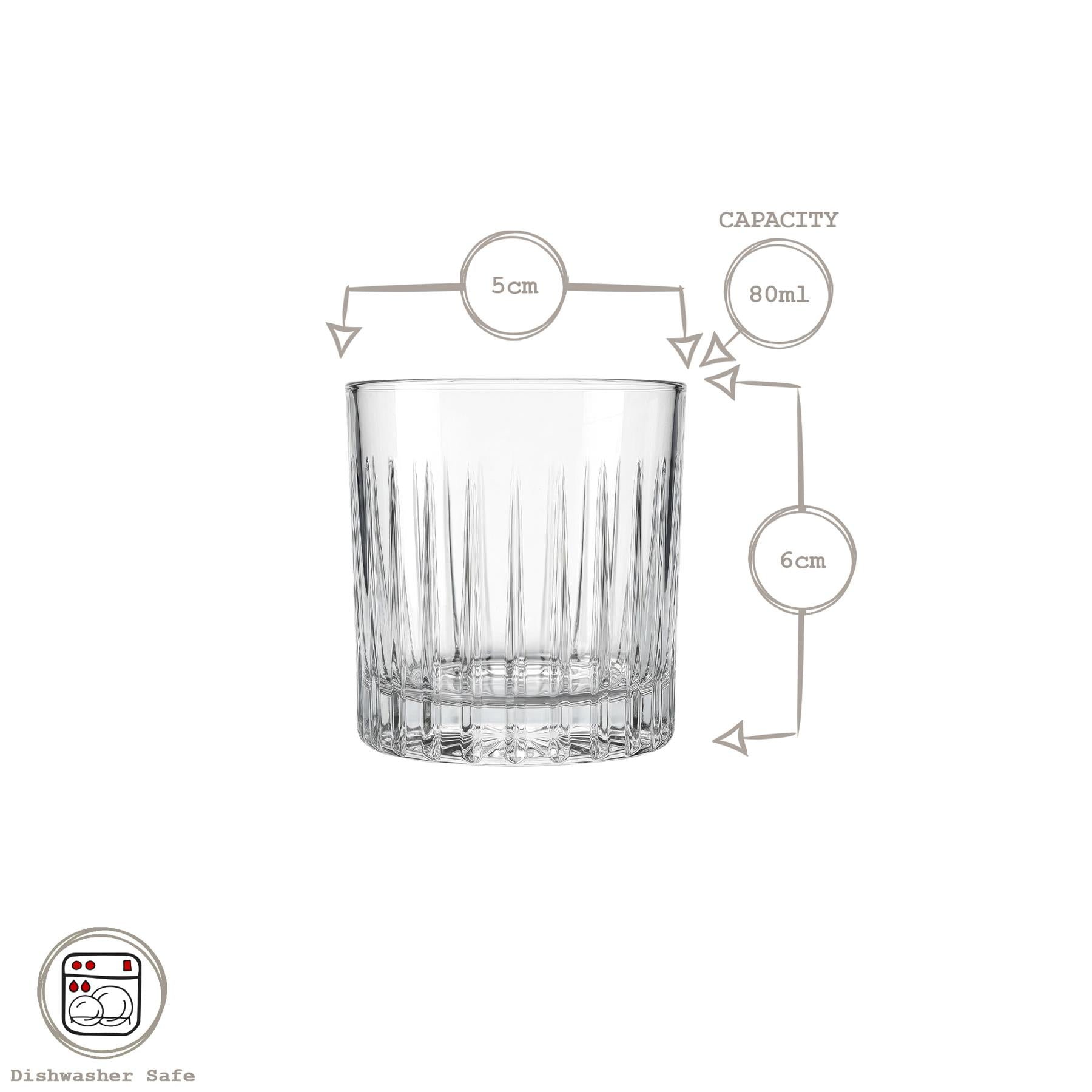 80ml Timeless Crystal Shot Glasses - Pack of Six