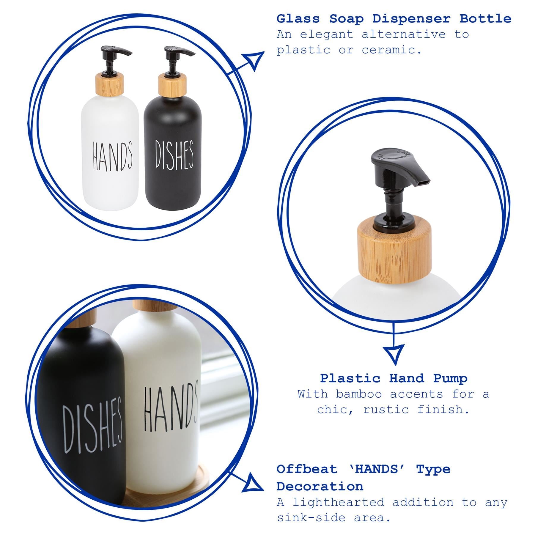500ml White Glass Hand Soap Dispenser
