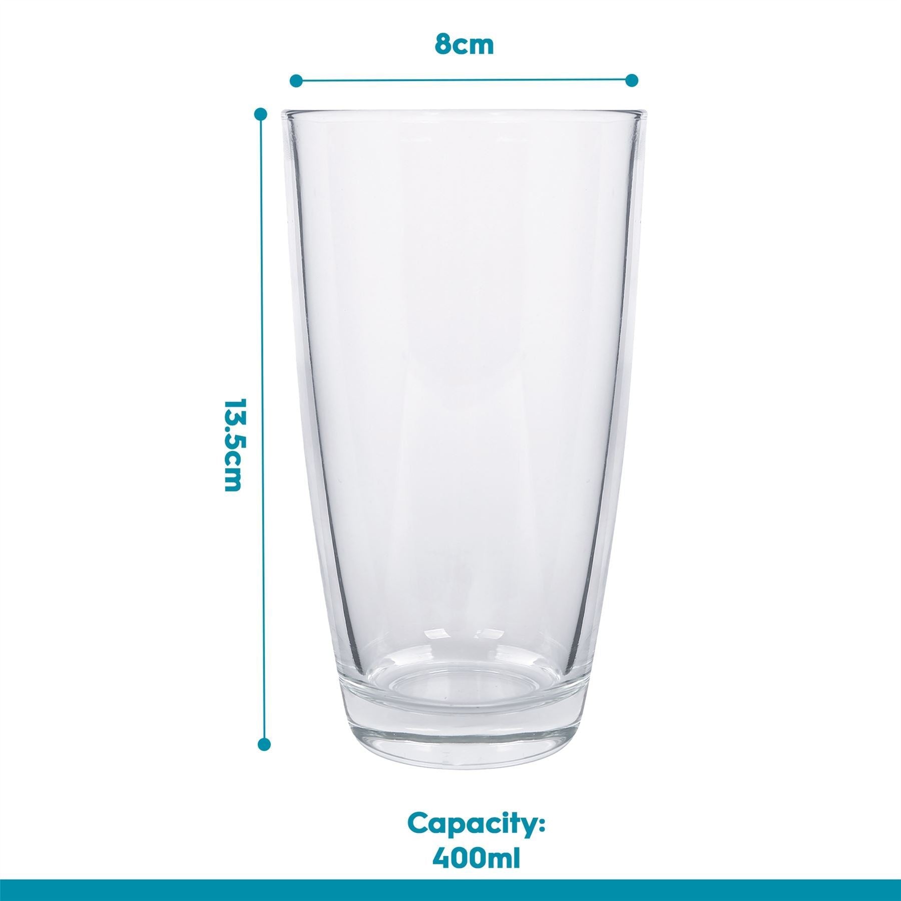 400ml Conical Highball Glasses - Pack of Six