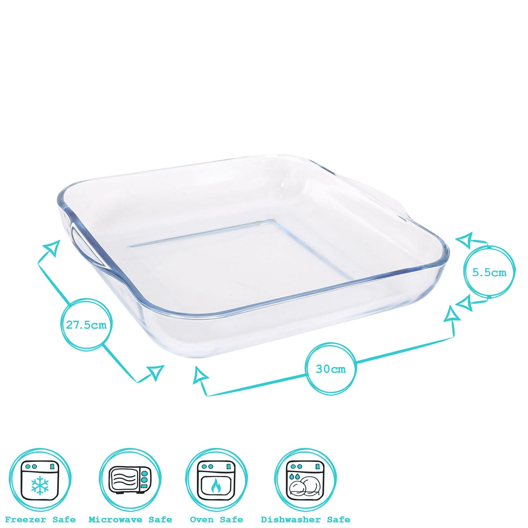 Square Glass Oven Dish - 30cm x 27.5cm