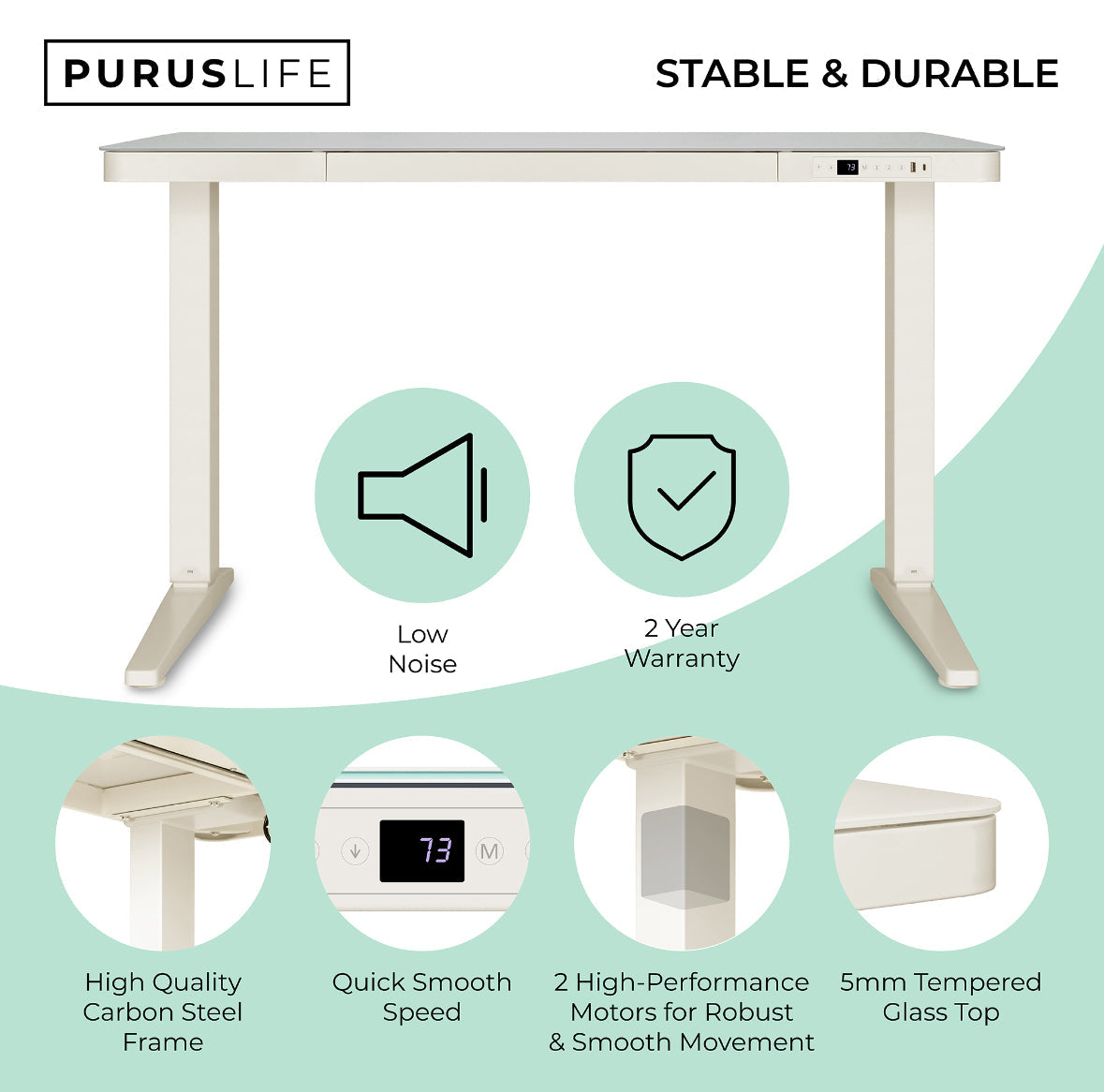 Height Adjustable Desk (Glass Top / Digital Desk)