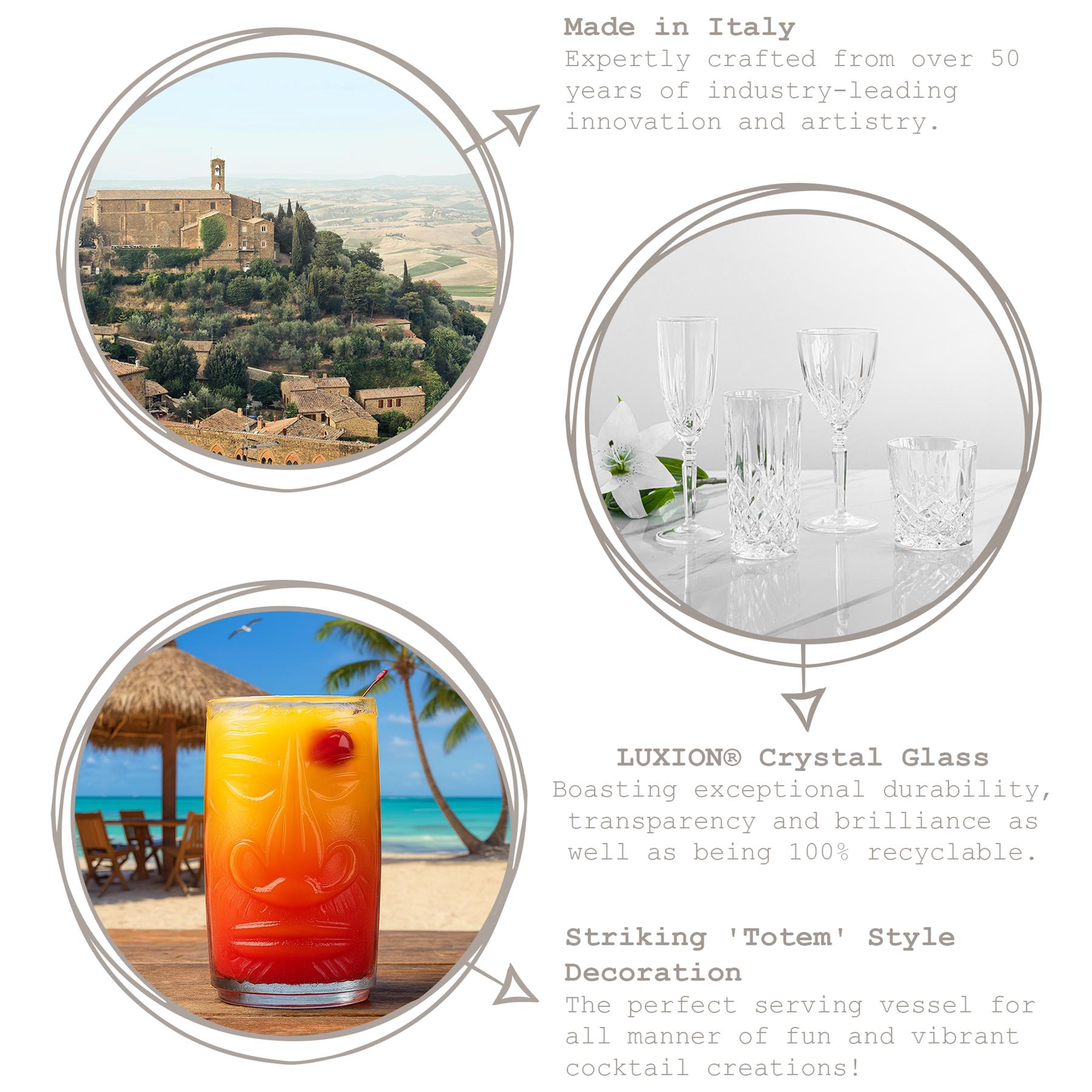 8 Piece Crystal 460ml Tiki Highball Glasses Set