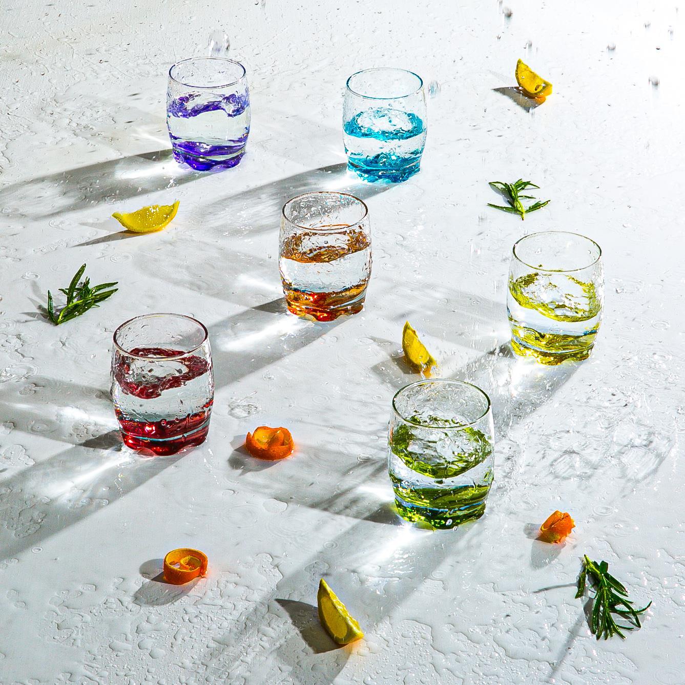 290ml Coloured Adora Premium Whisky Glasses - Pack of Six