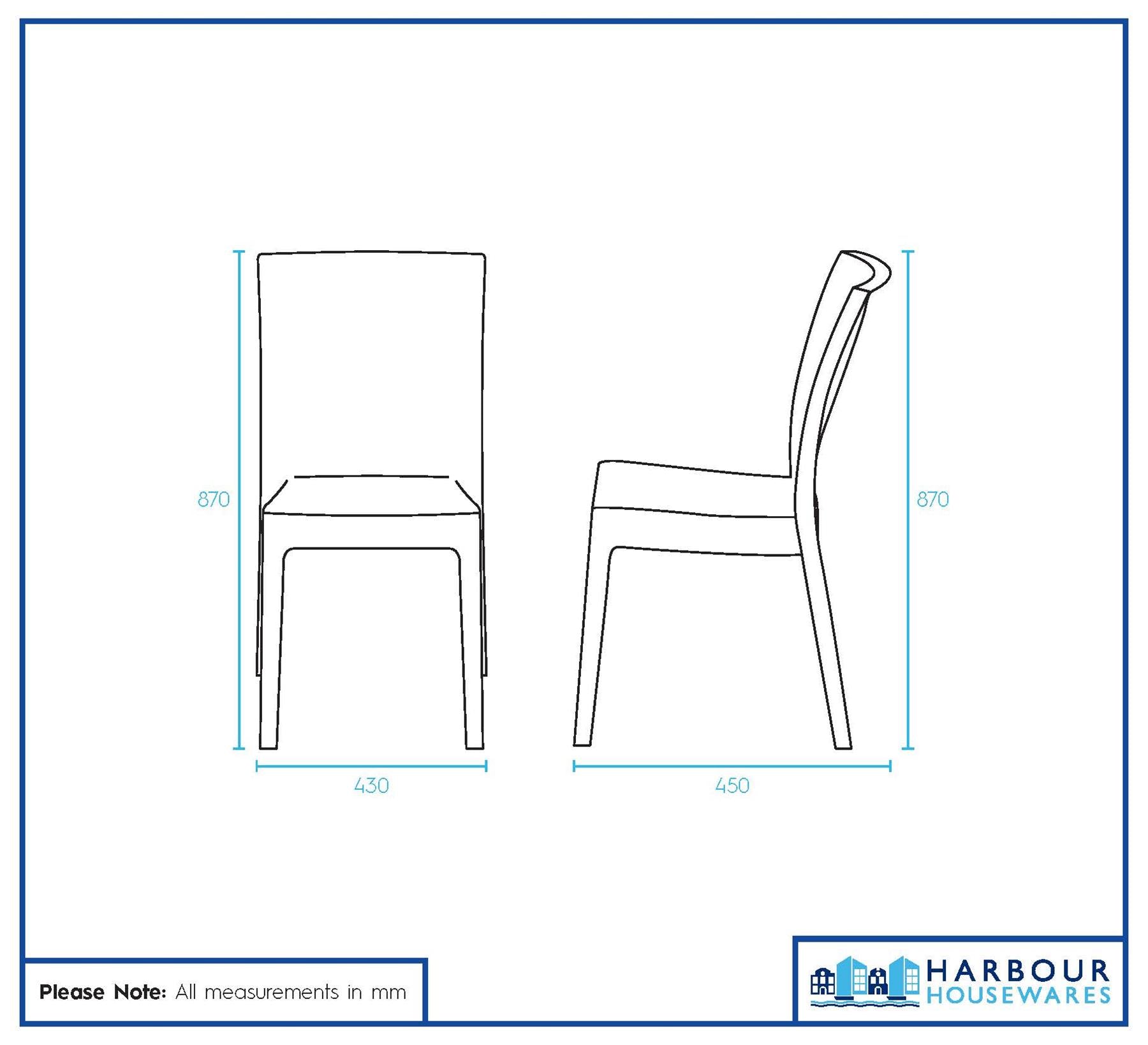 4 piece Rattan Effect Garden Dining Chairs - Anthracite