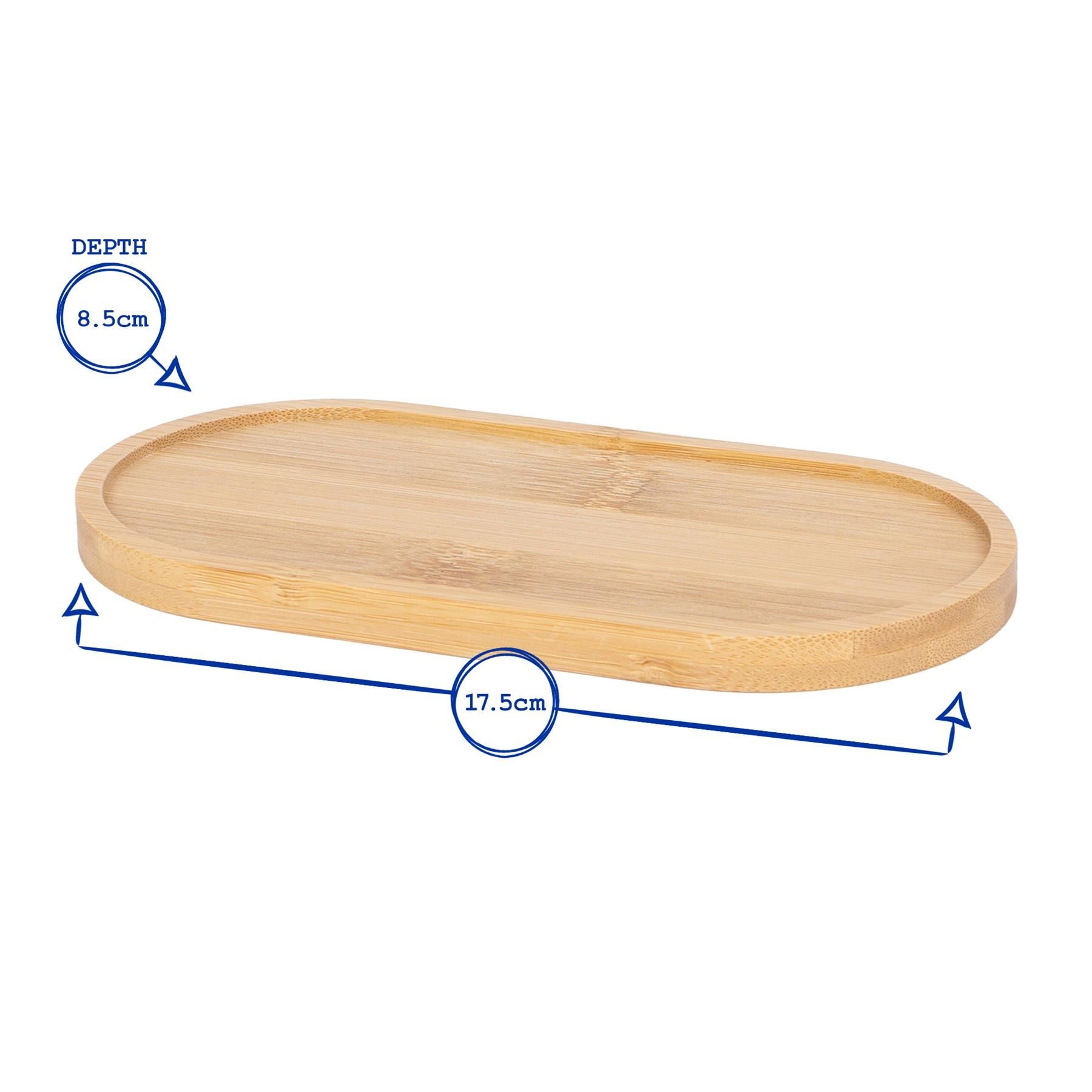 17.5cm Bamboo Soap Dispenser Tray