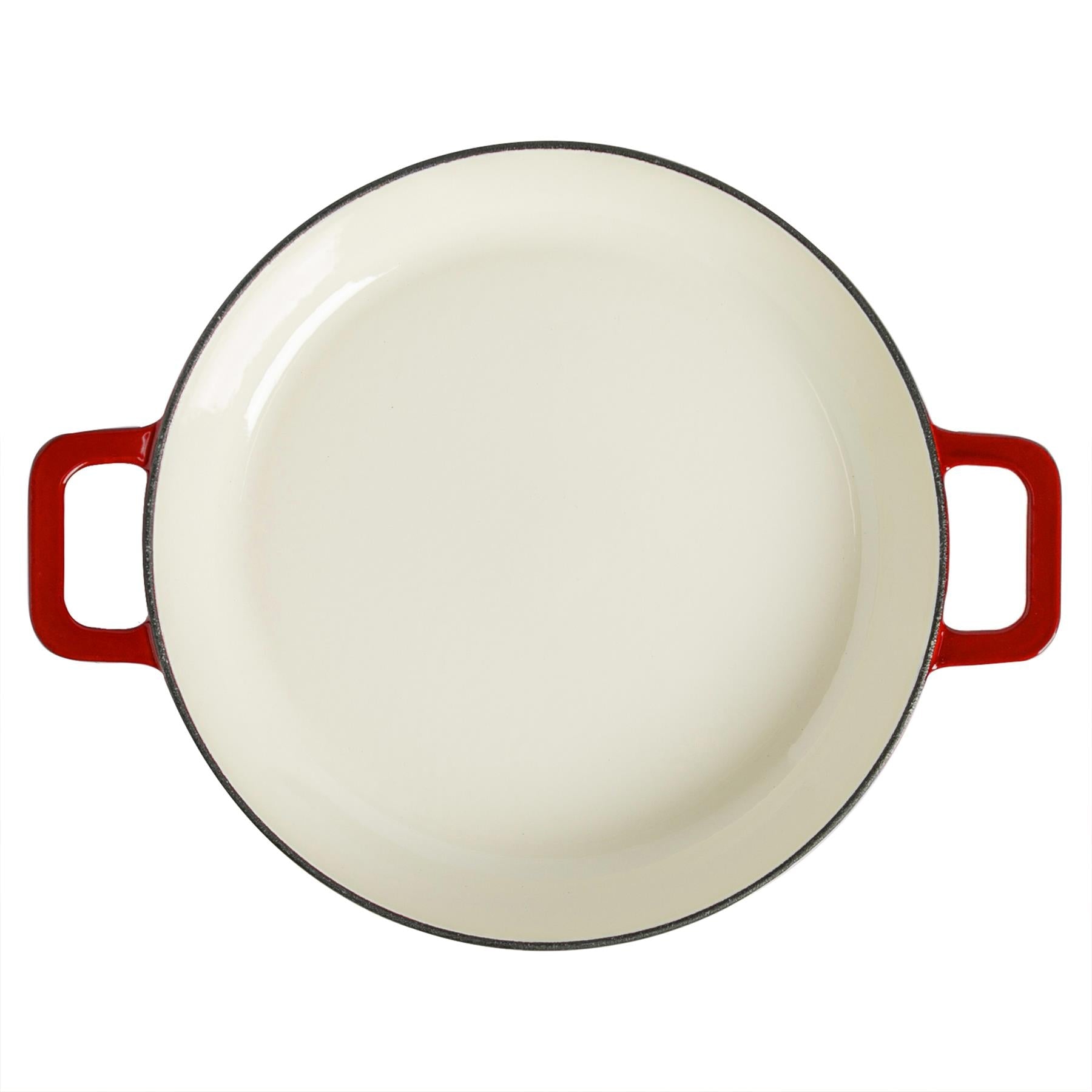 2.3L Red Ombre Cast Iron Shallow Casserole Dish