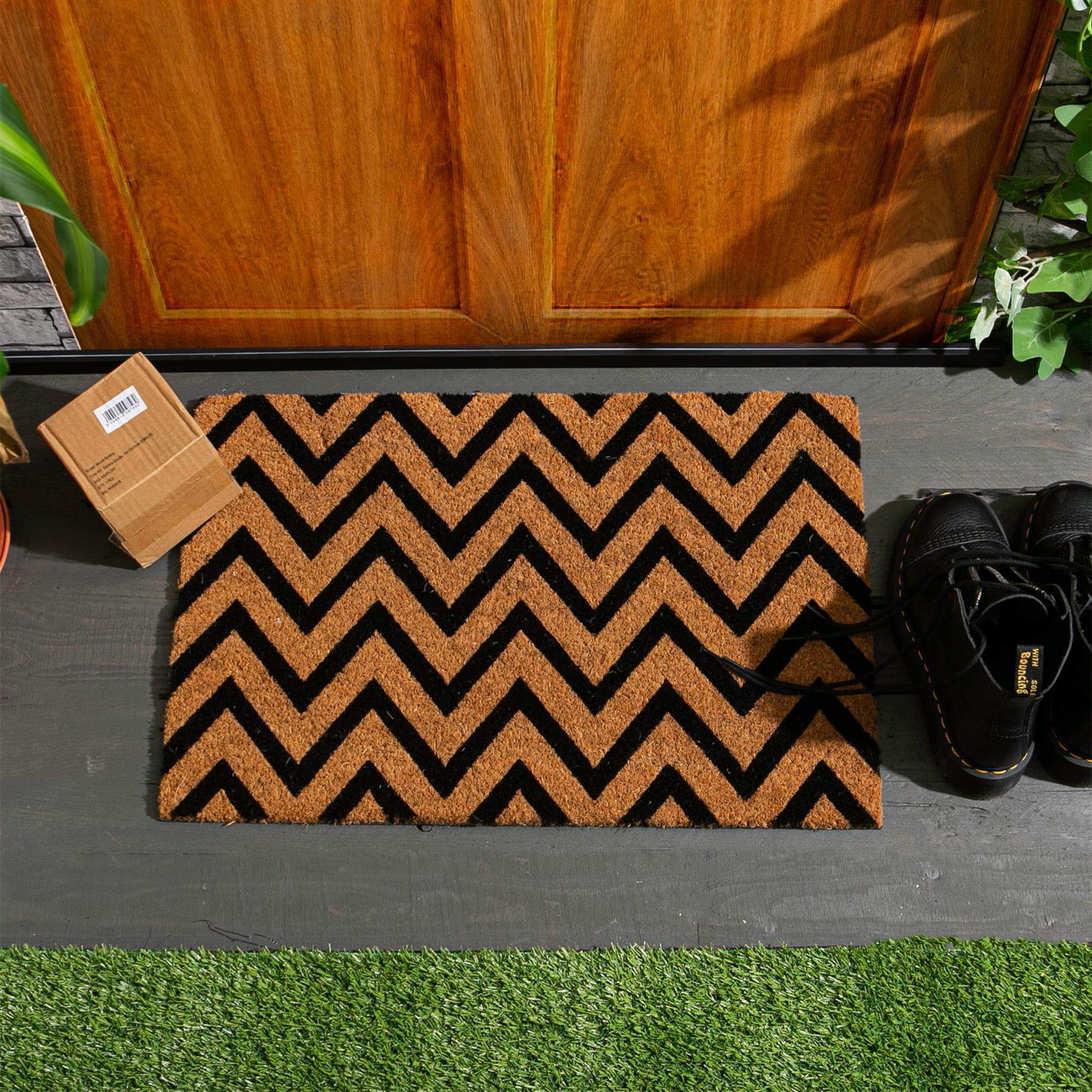 60cm x 40cm Zig Zag Coir Door Mat