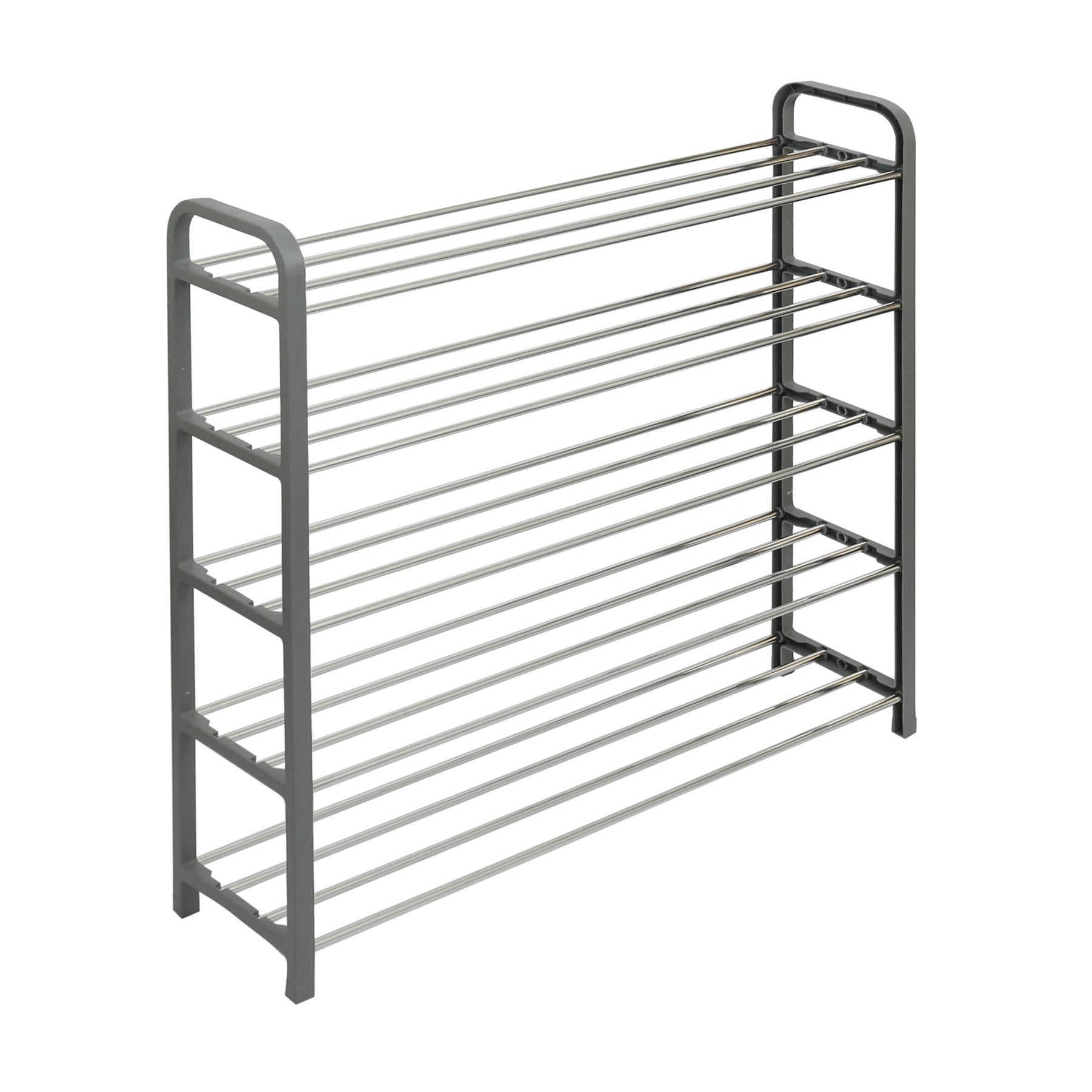 5-Tier Metal Shoe Rack - Silver - By Ashley