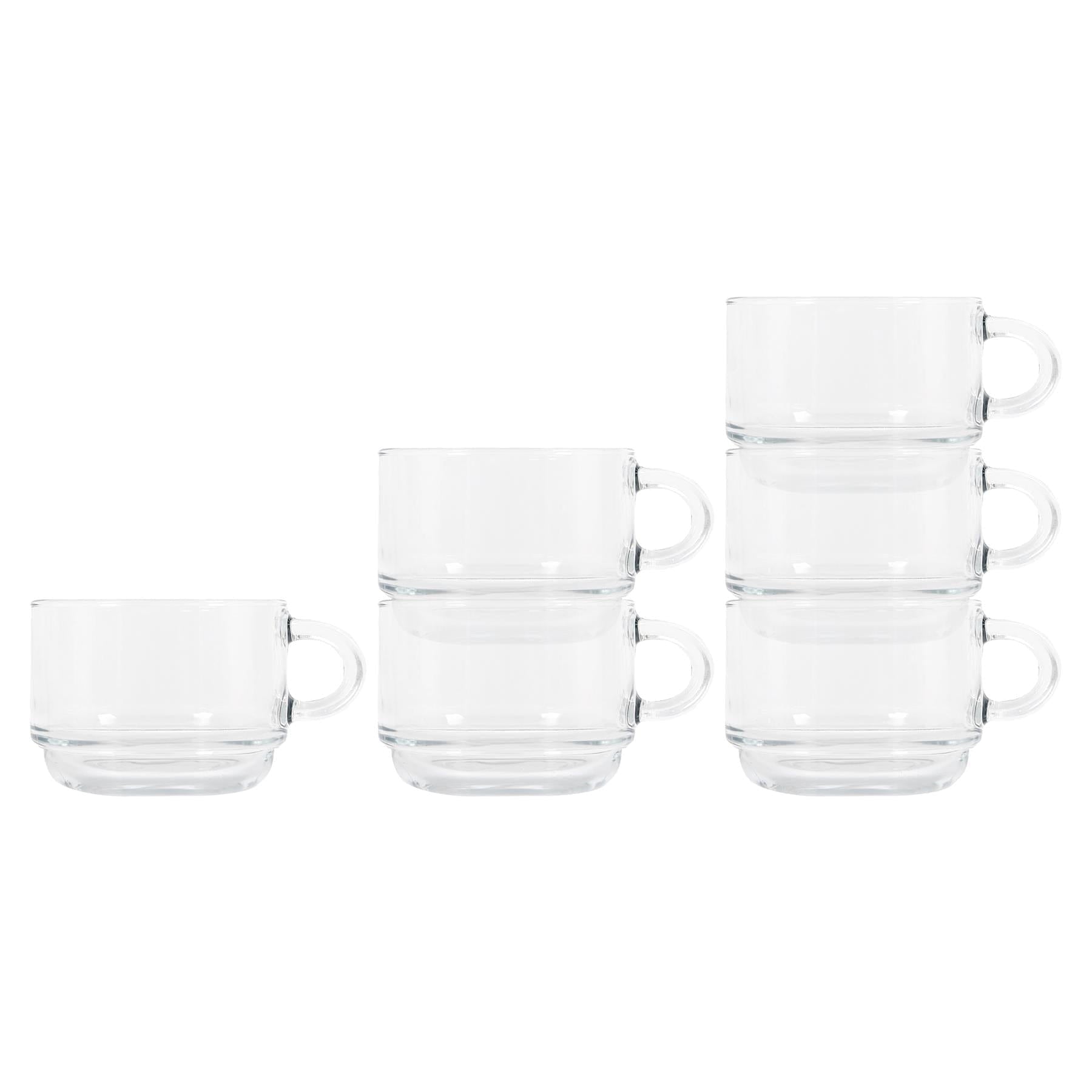 270ml Cozy Stacking Glass Coffee Cups - Pack of 6 - By LAV