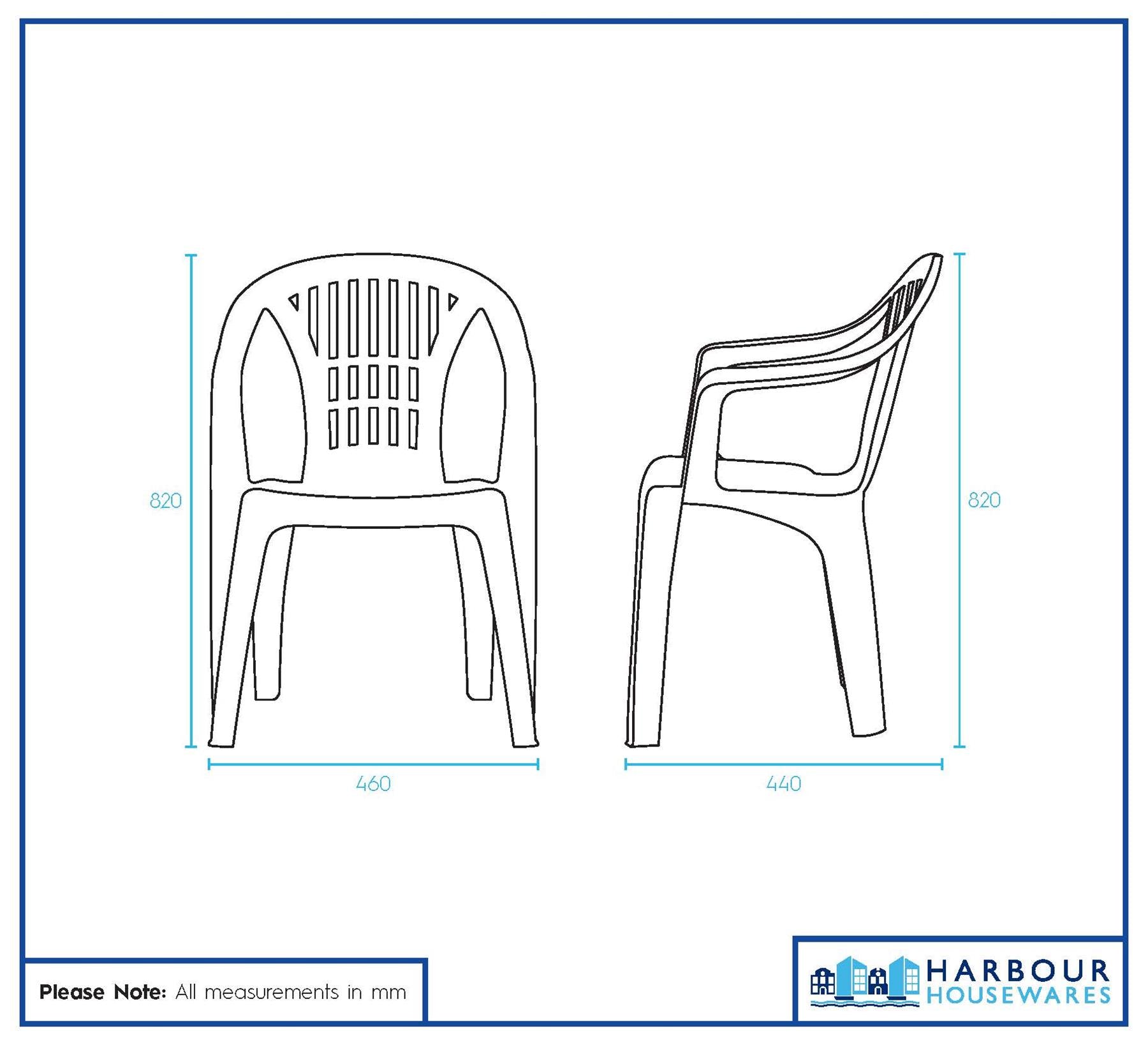 Irem Garden Dining Chairs - White - Pack of 6