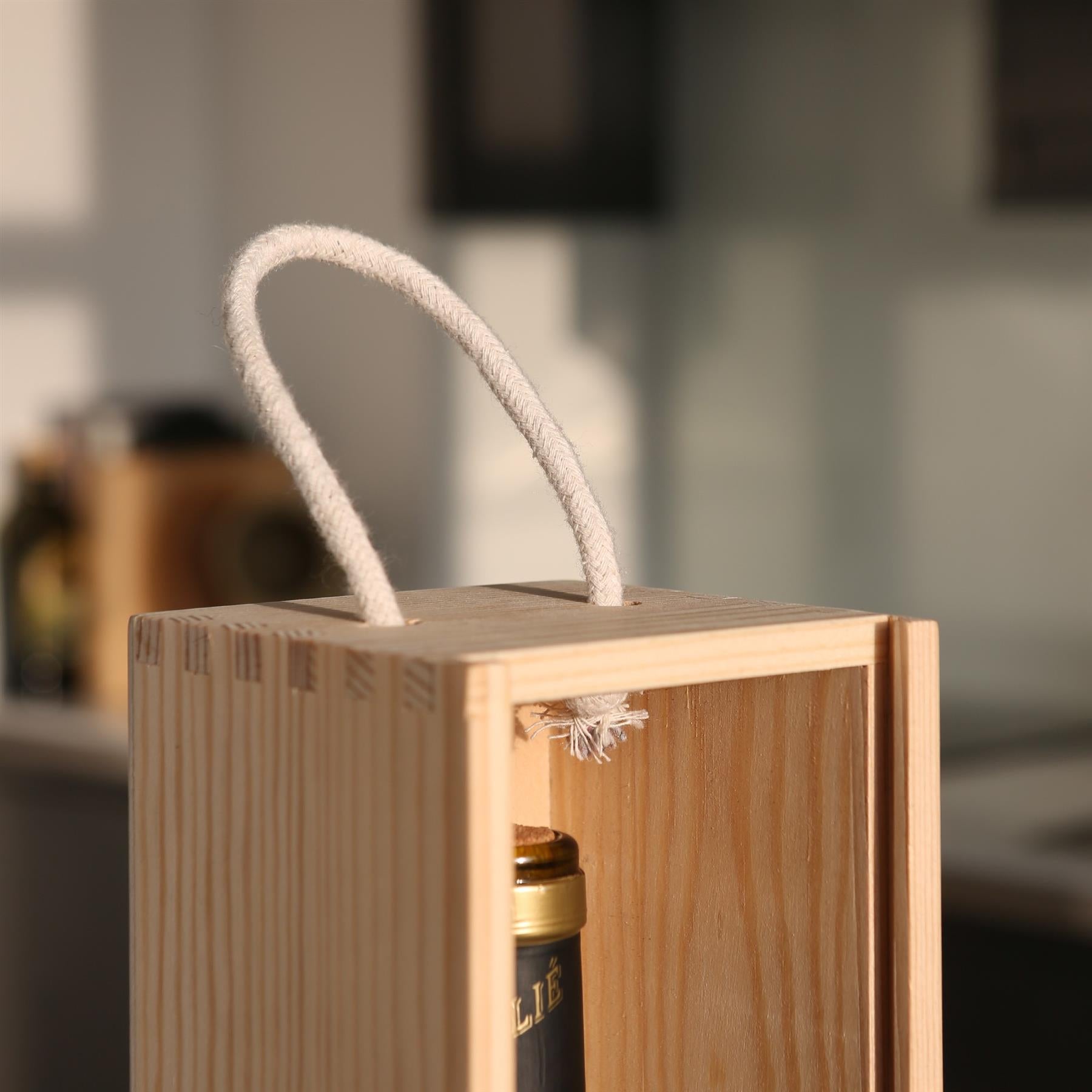 8pc Wooden Wine Box Set with Corkscrew & Glasses