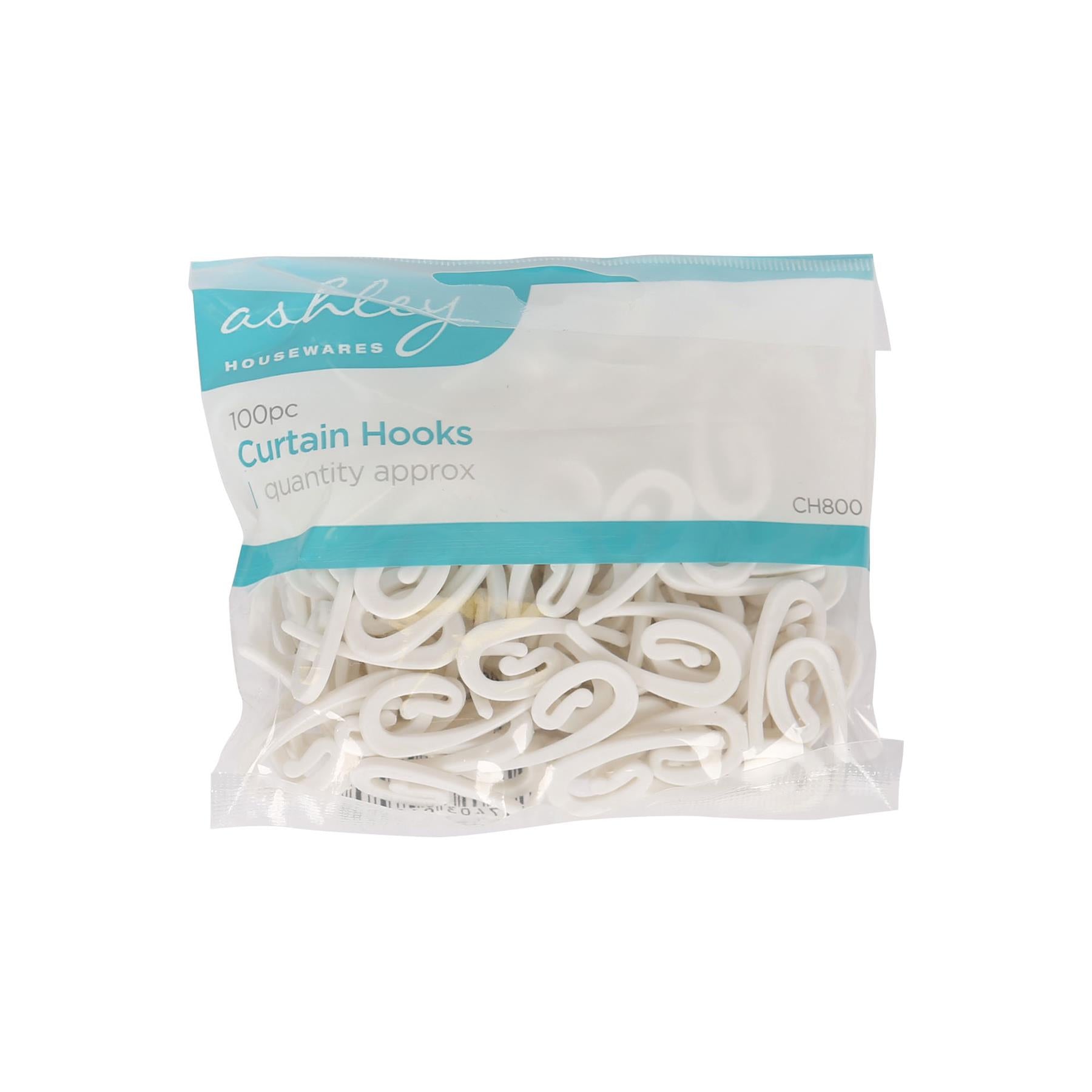 Plastic Curtain Hooks - White
