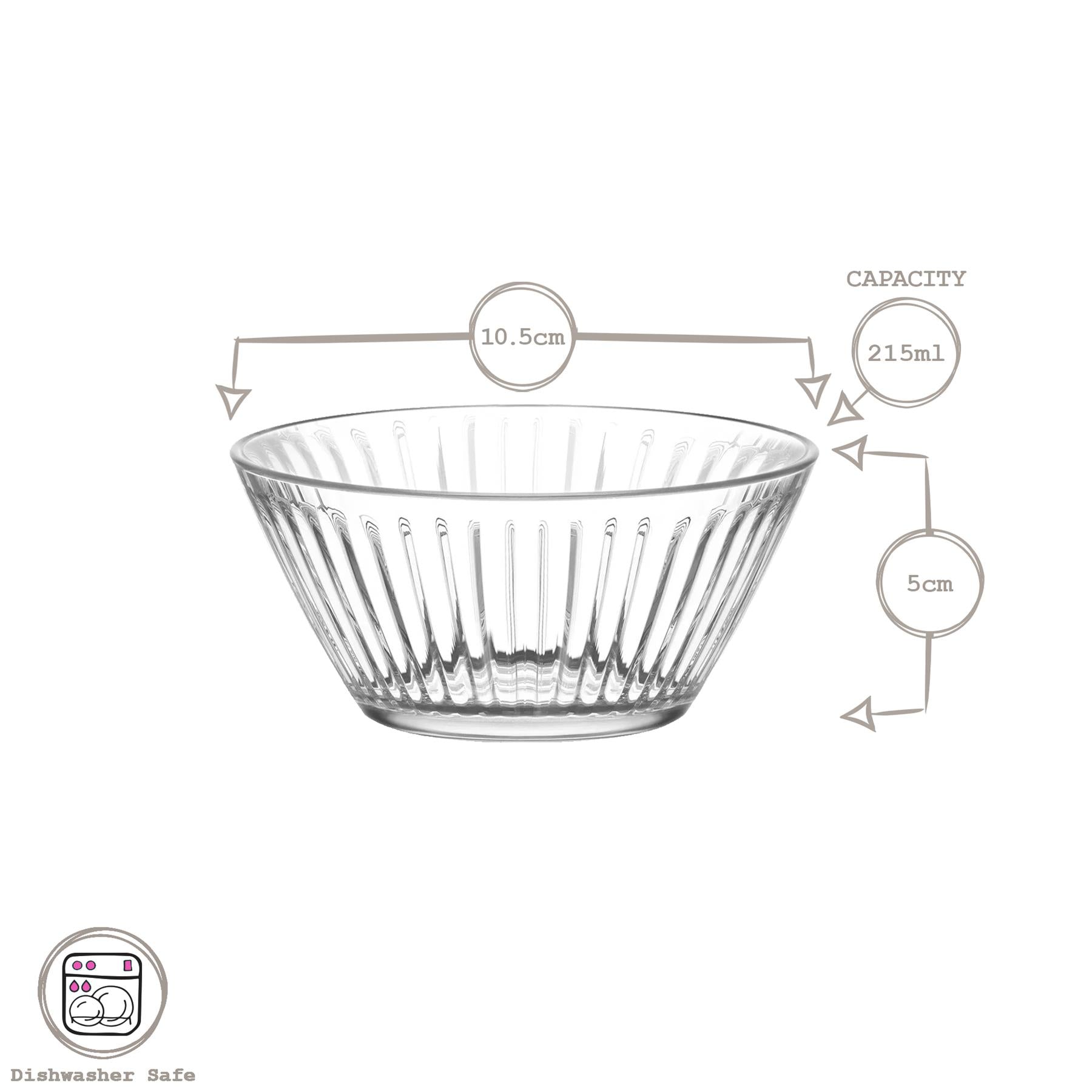 Hestia Glass Snack Bowls - 10.5cm - Pack of 6