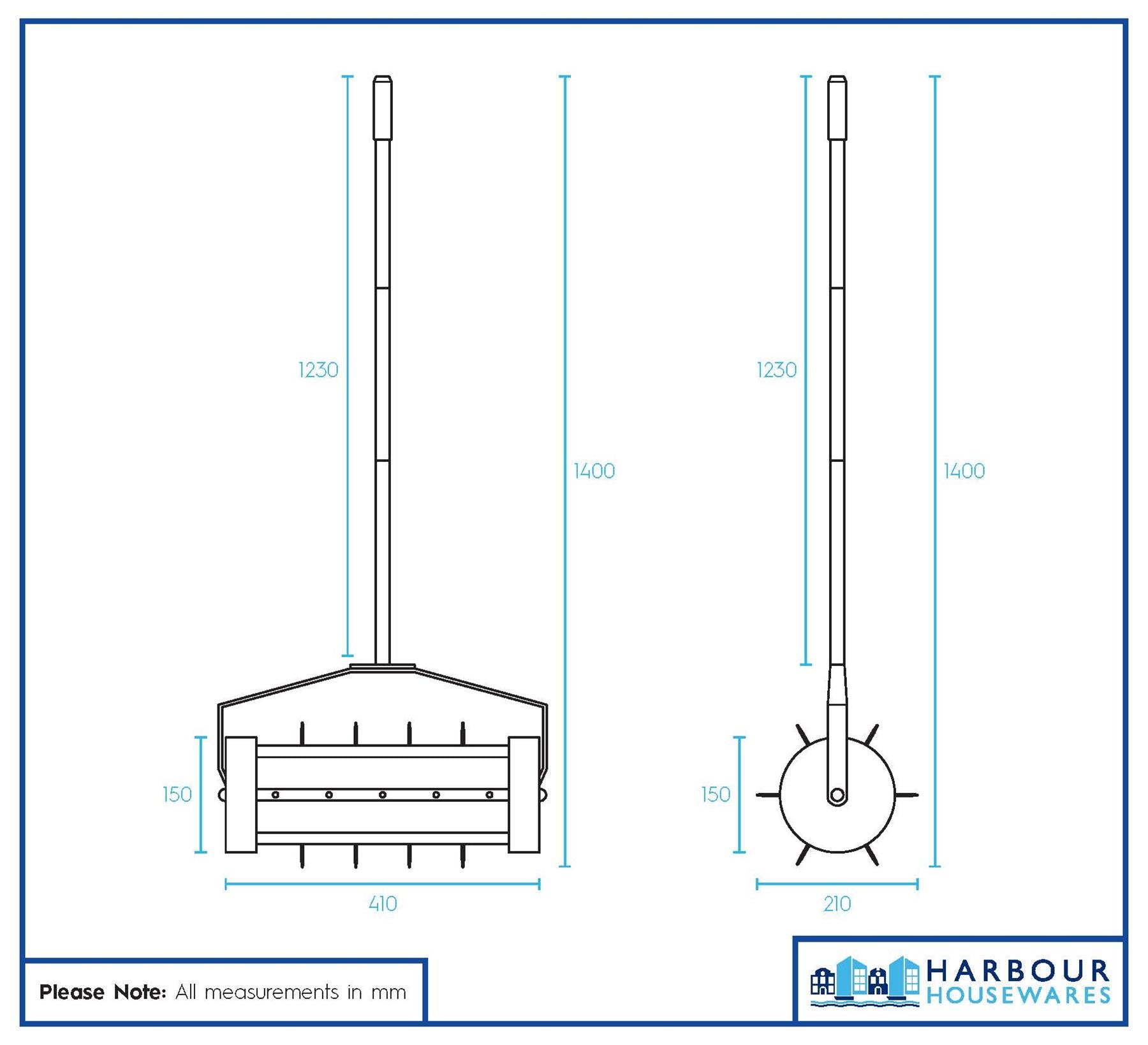Rolling Lawn Aerator - 40cm x 1.4M - Green