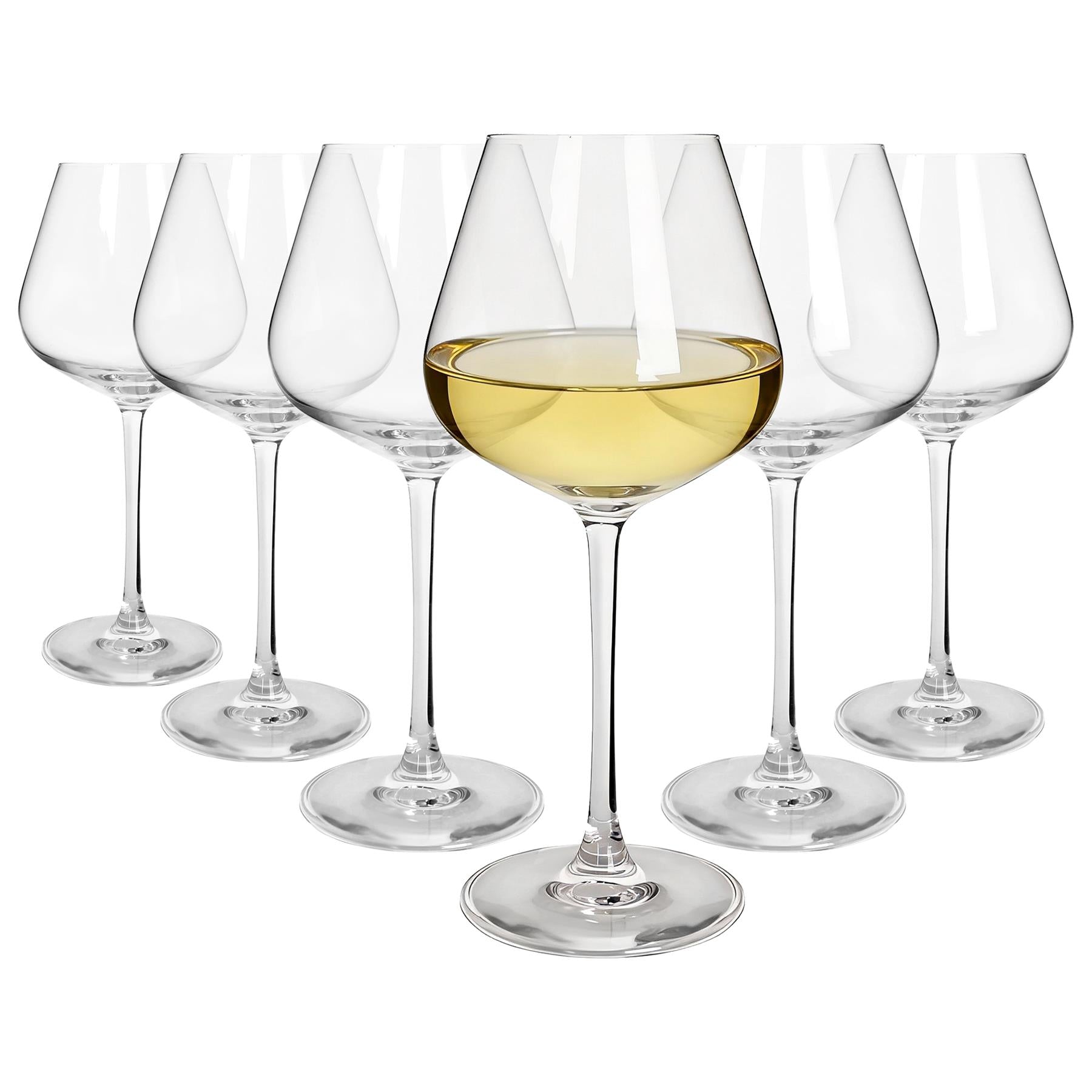 500ml Knightsbridge Crystal White Wine Glasses - Pack of 6