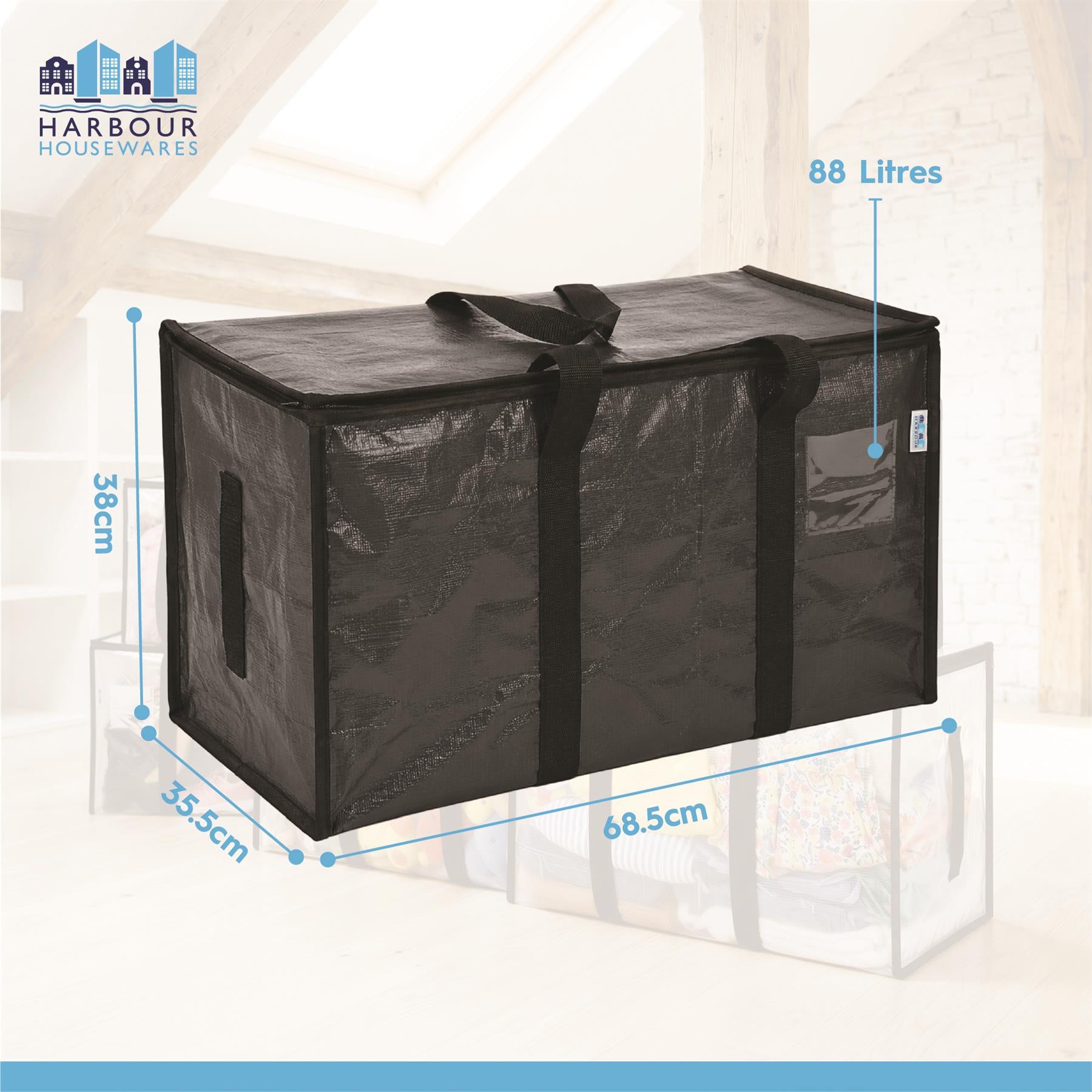 Large Heavy Duty Moving Bags - 90L - Anthracite - Pack of Six