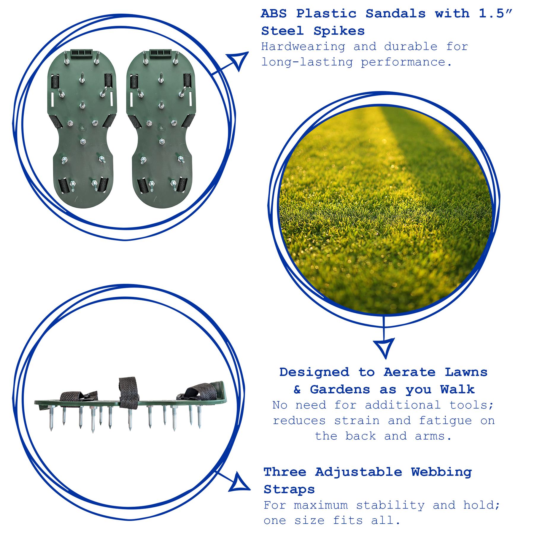 Lawn Aerator Shoes with Hook & Loop Straps