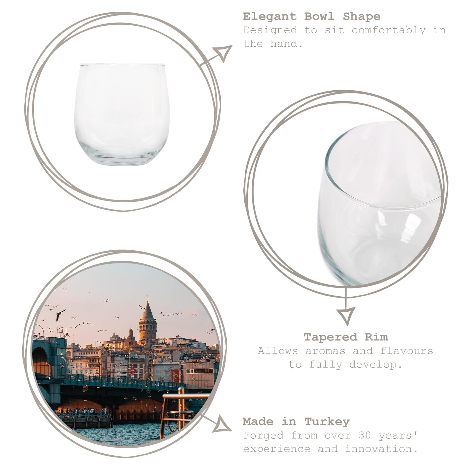 415ml Gaia Whisky Glasses - Pack of Six