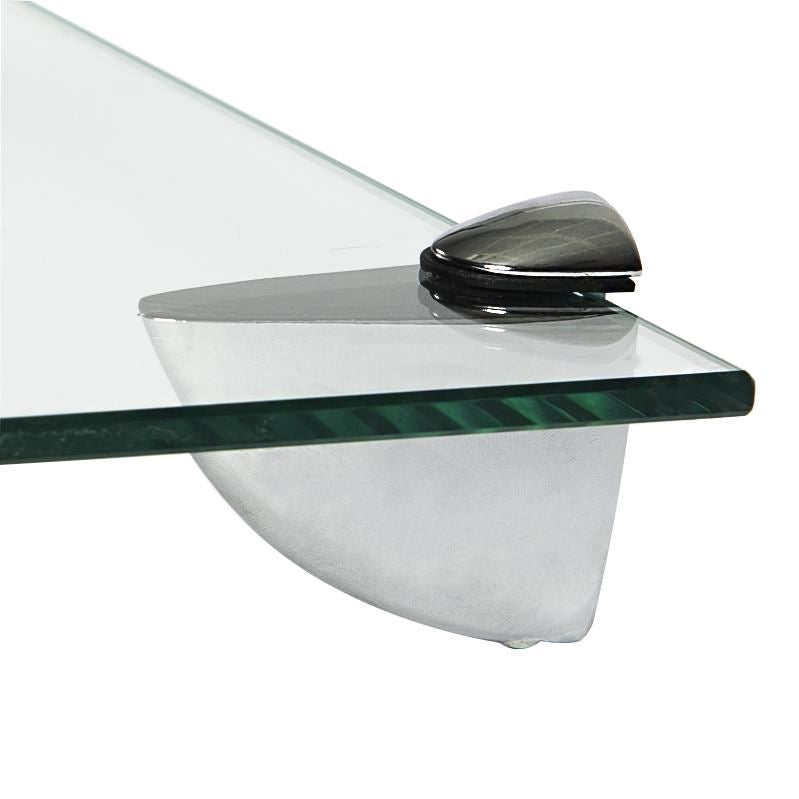 40cm Floating Glass Shelf with Chrome Fixings