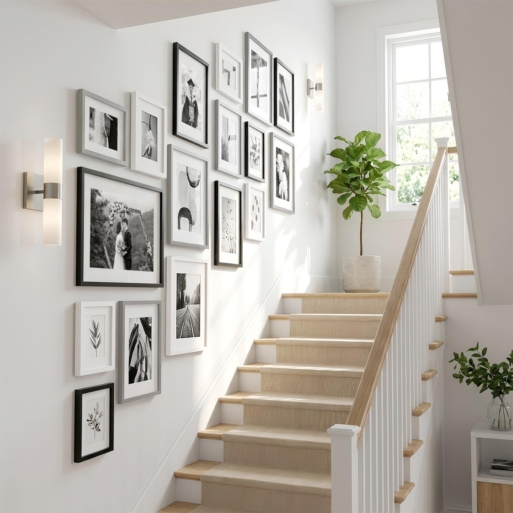 A4 (8" x 12") Photo Frames with A5 Mounts - White - Pack of 3