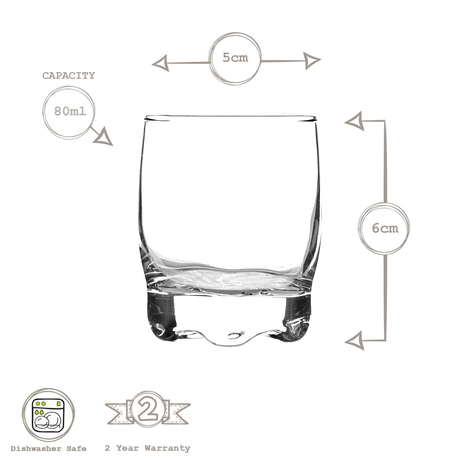 80ml Adora Premium Shot Glasses - Pack of Six