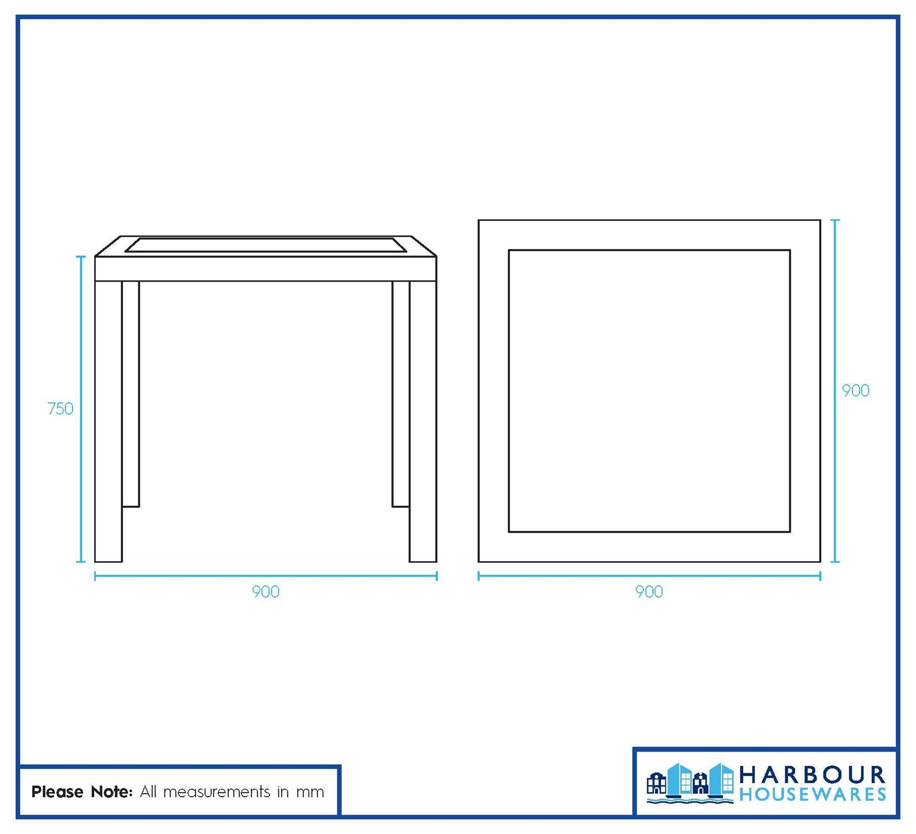 Noble Square Rattan Effect Garden Dining Table - 90cm x 90cm - Anthracite