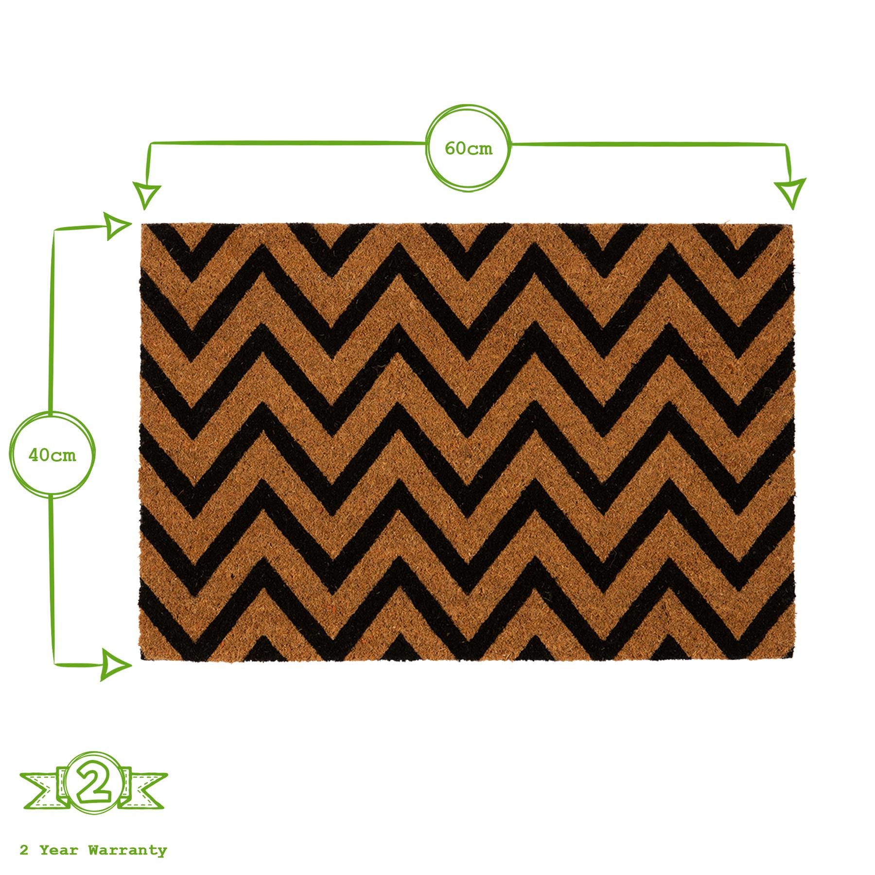 60cm x 40cm Zig Zag Coir Door Mat