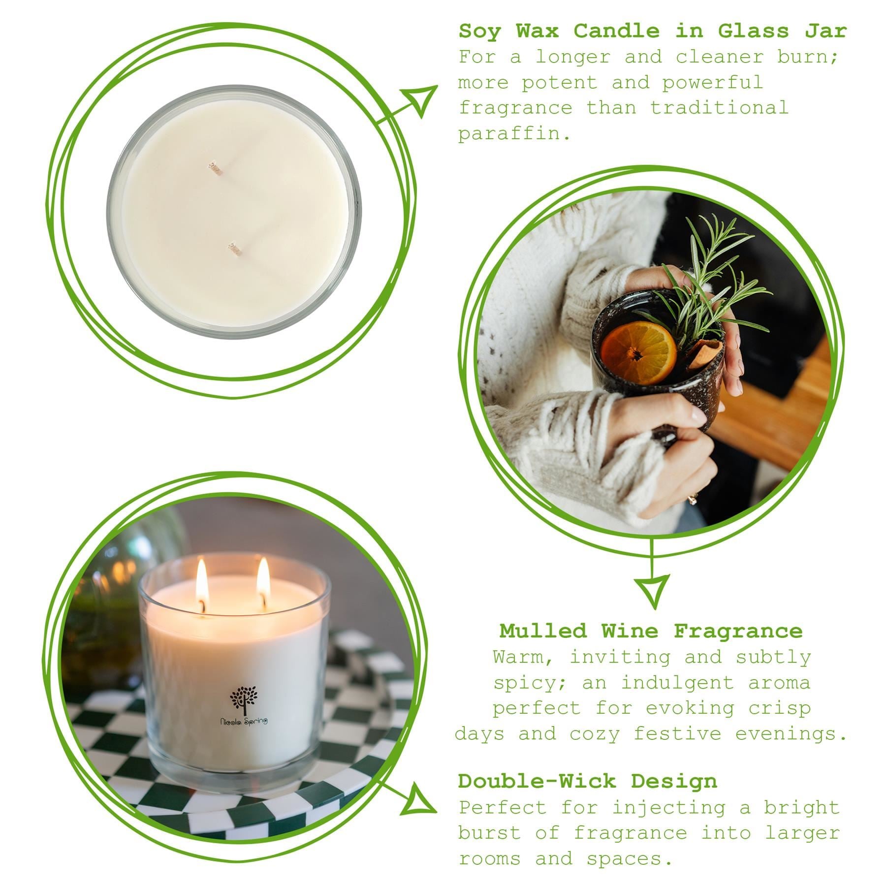 Soy Wax Scented Candle - 400g - Mulled Wine