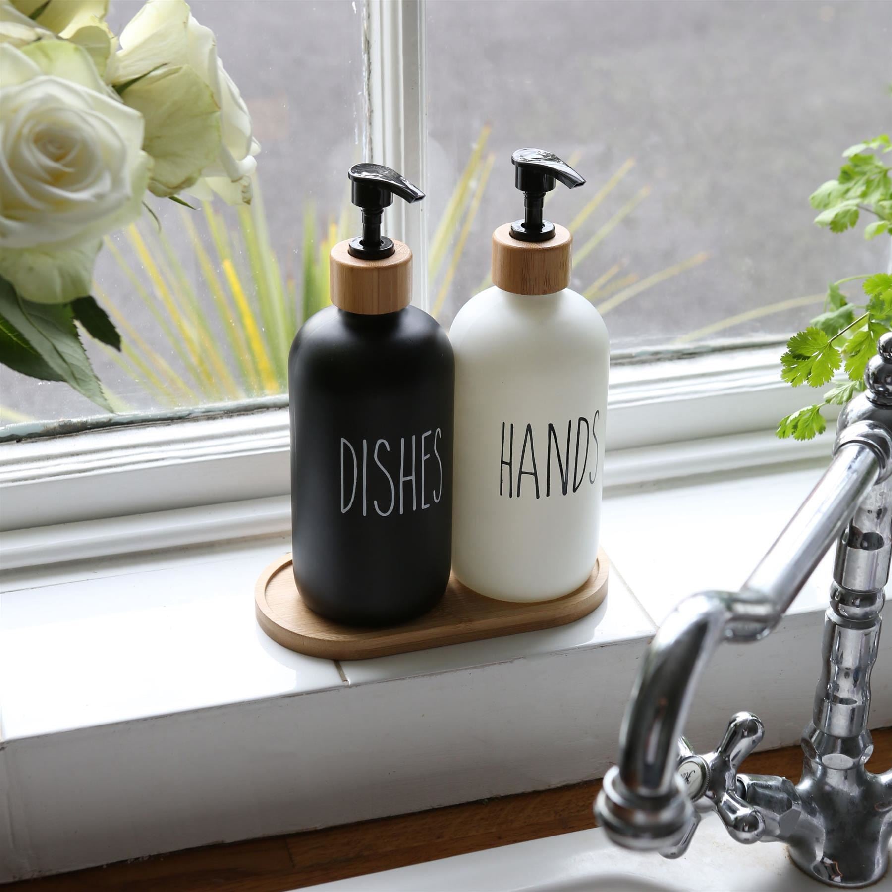 500ml Black Glass Dish Soap Dispenser
