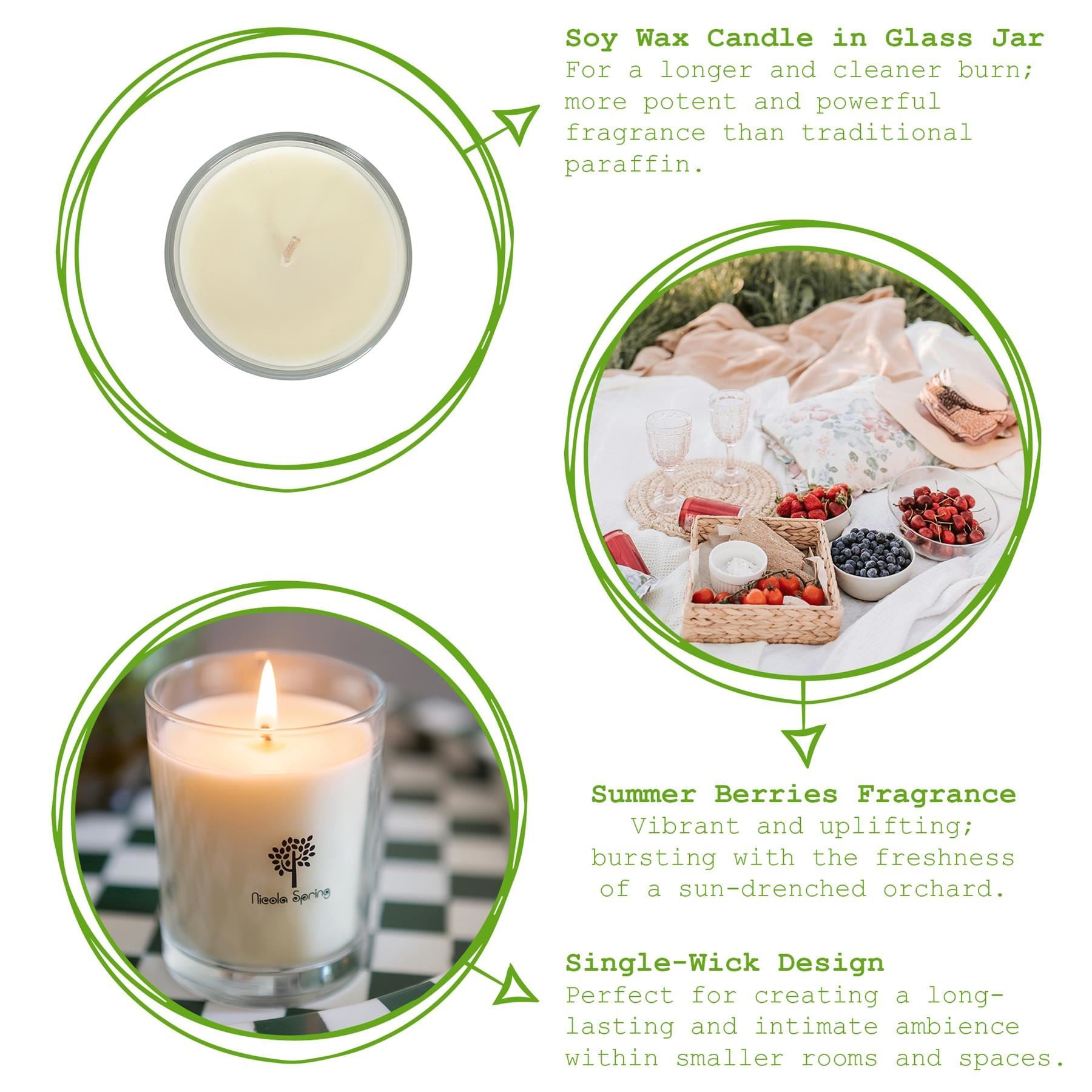 Soy Wax Scented Candle - 160g - Summer Berries