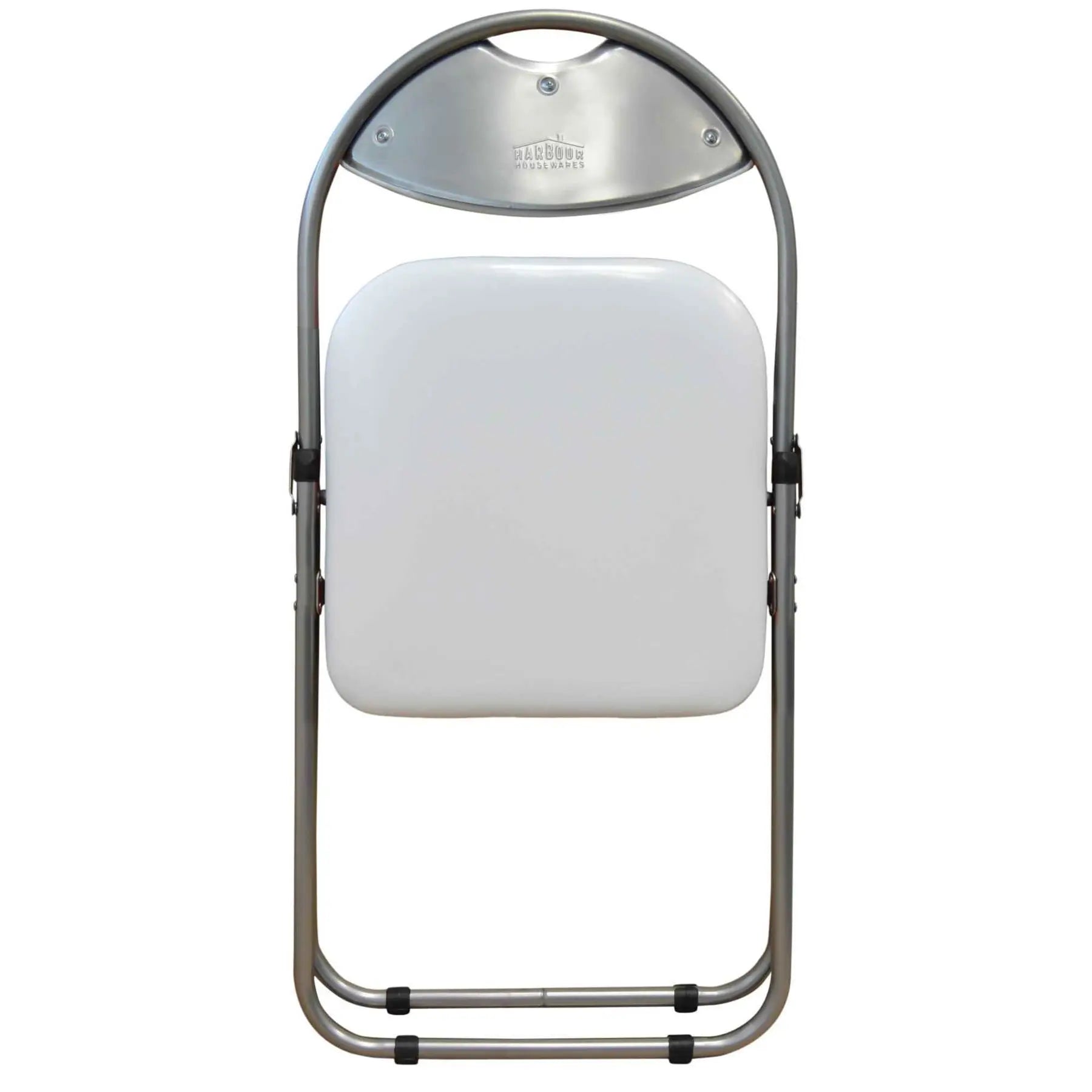 White Curved Padded Folding Chair