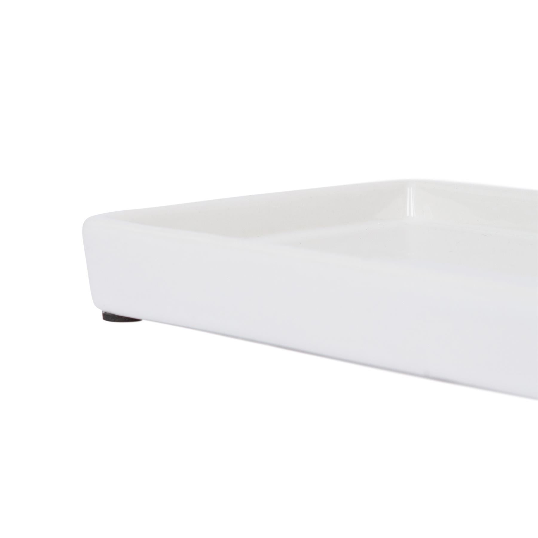 17cm White Ceramic Soap Dispenser Tray