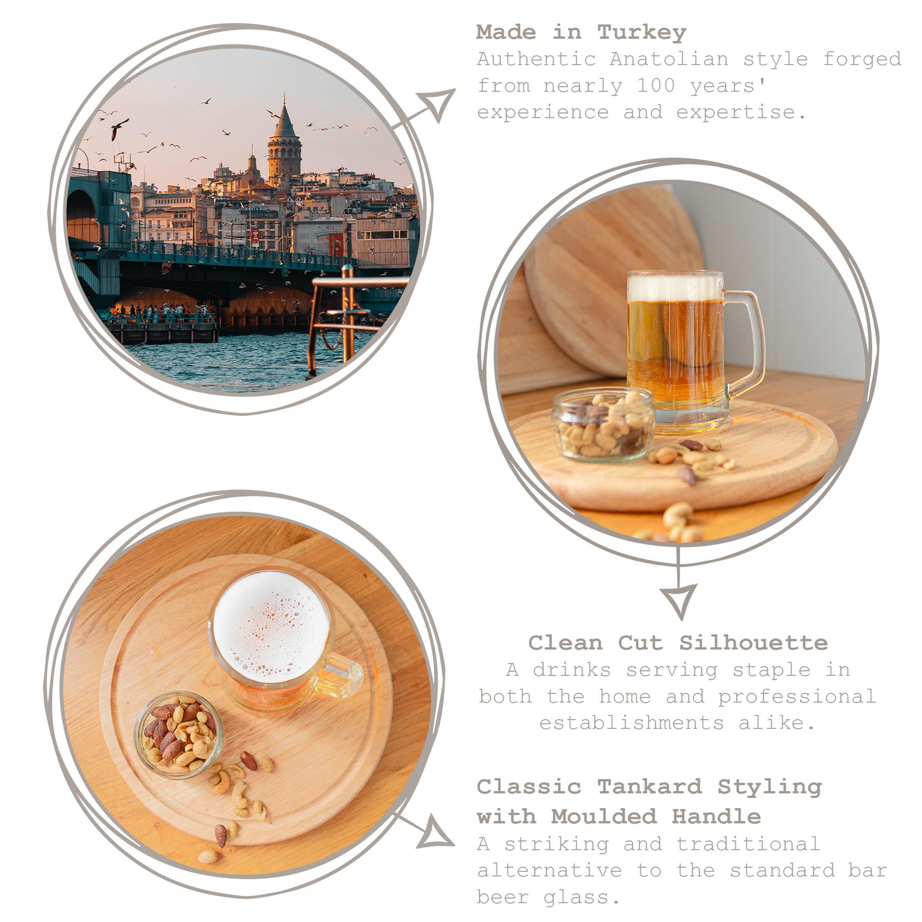 500ml Pub Glass Beer Mugs - Pack of 2