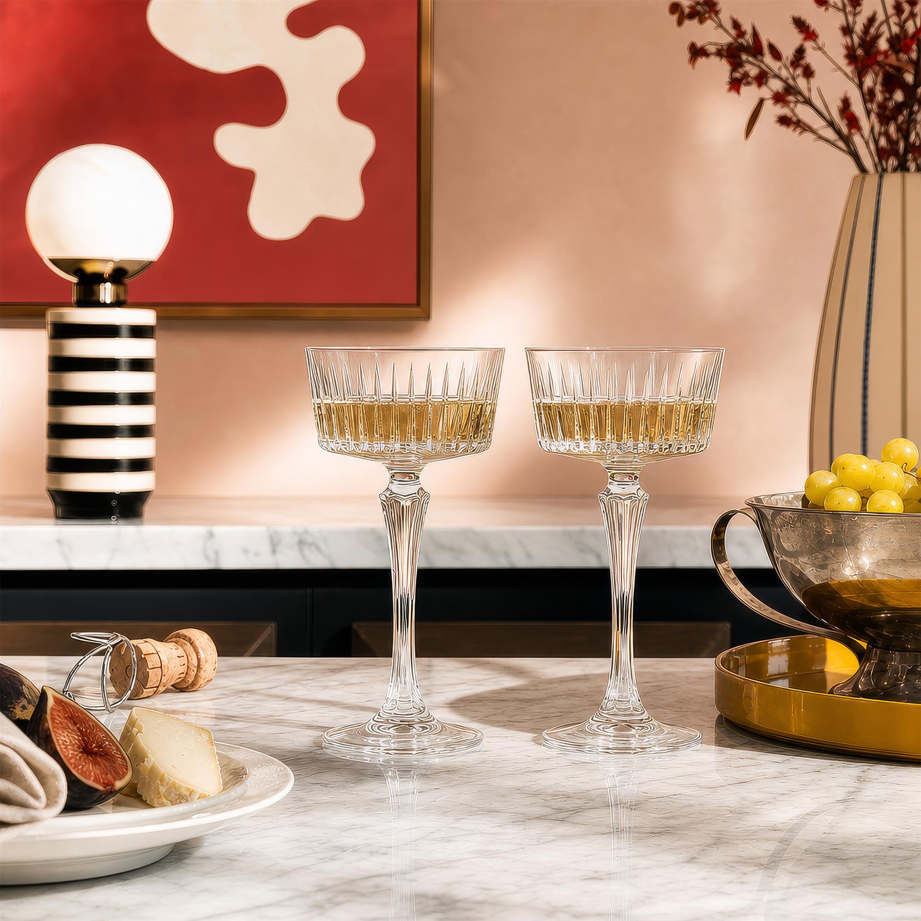 260ml Timeless Crystal Glass Champagne Saucers - Pack of Six