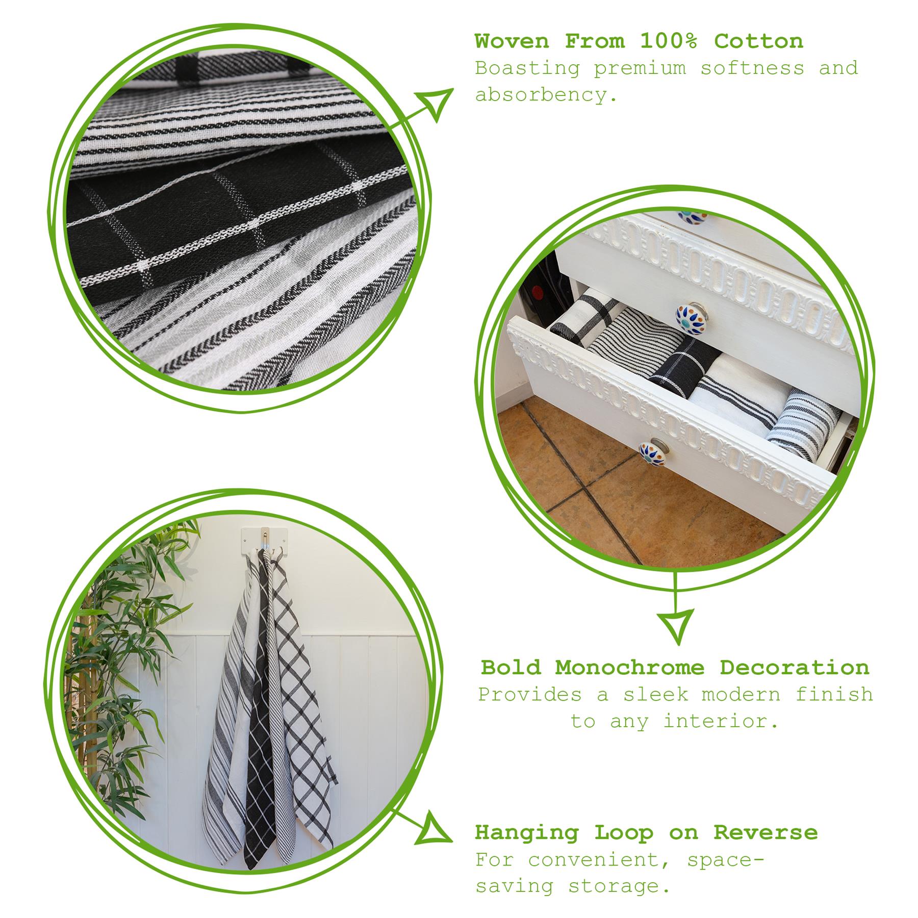 5pc Cotton Tea Towel Set - 70cm x 50cm