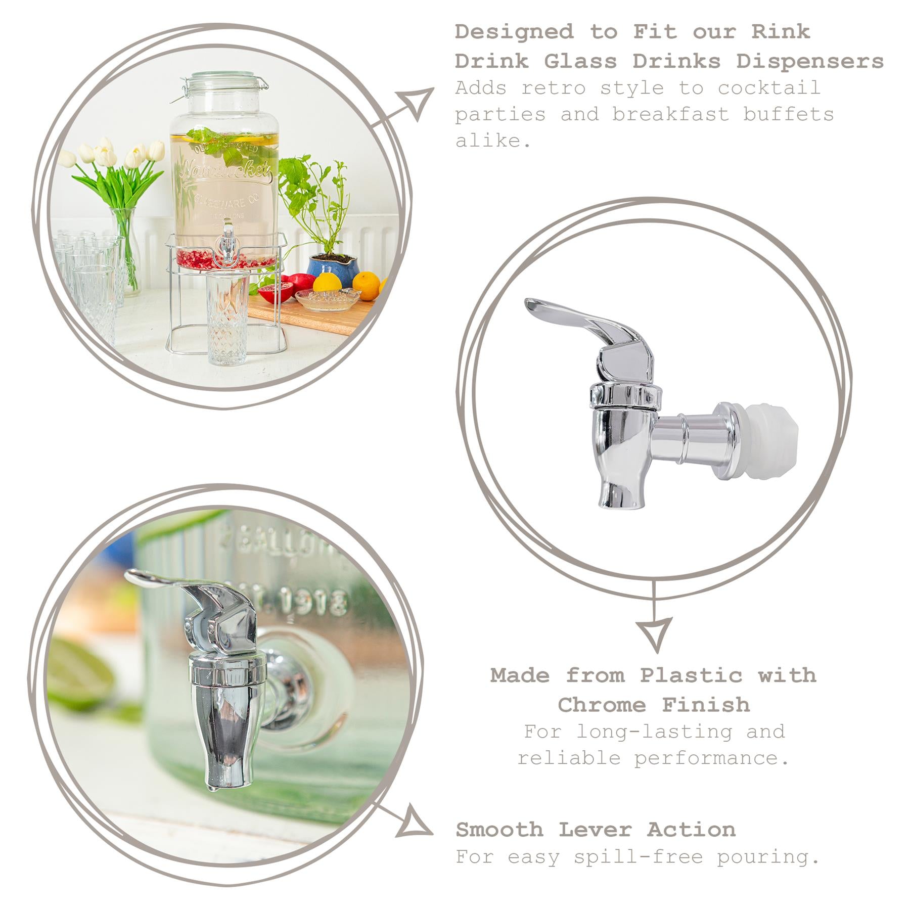 Drinks Dispenser Spout - Chrome