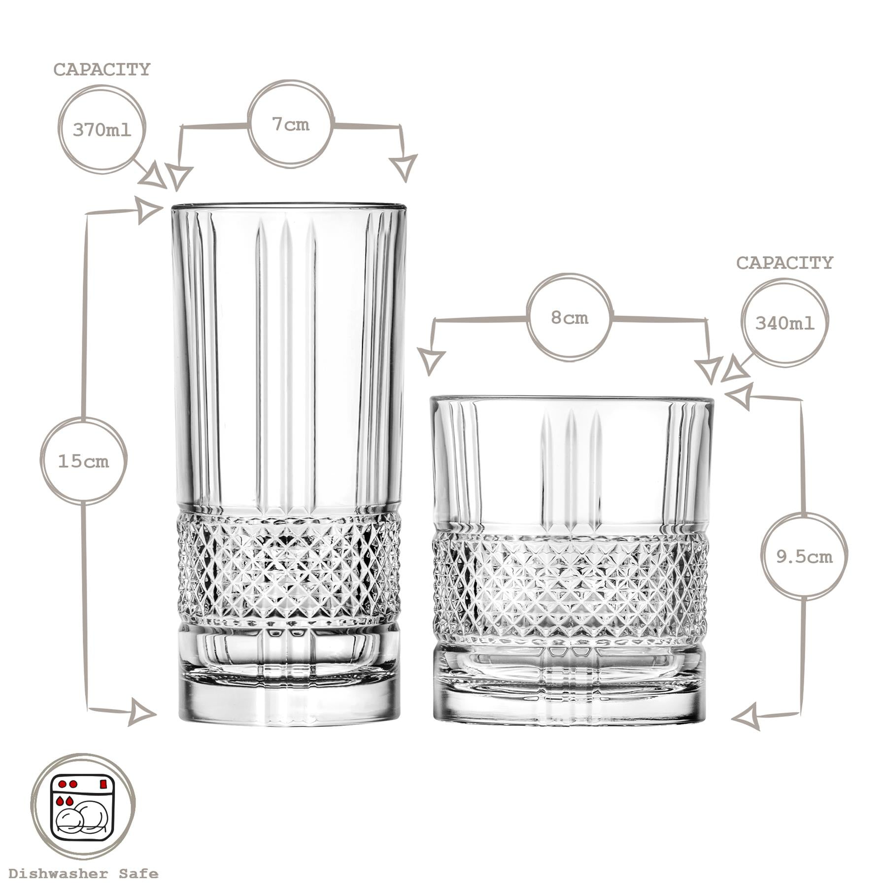 12 Piece Crystal Glassware Set