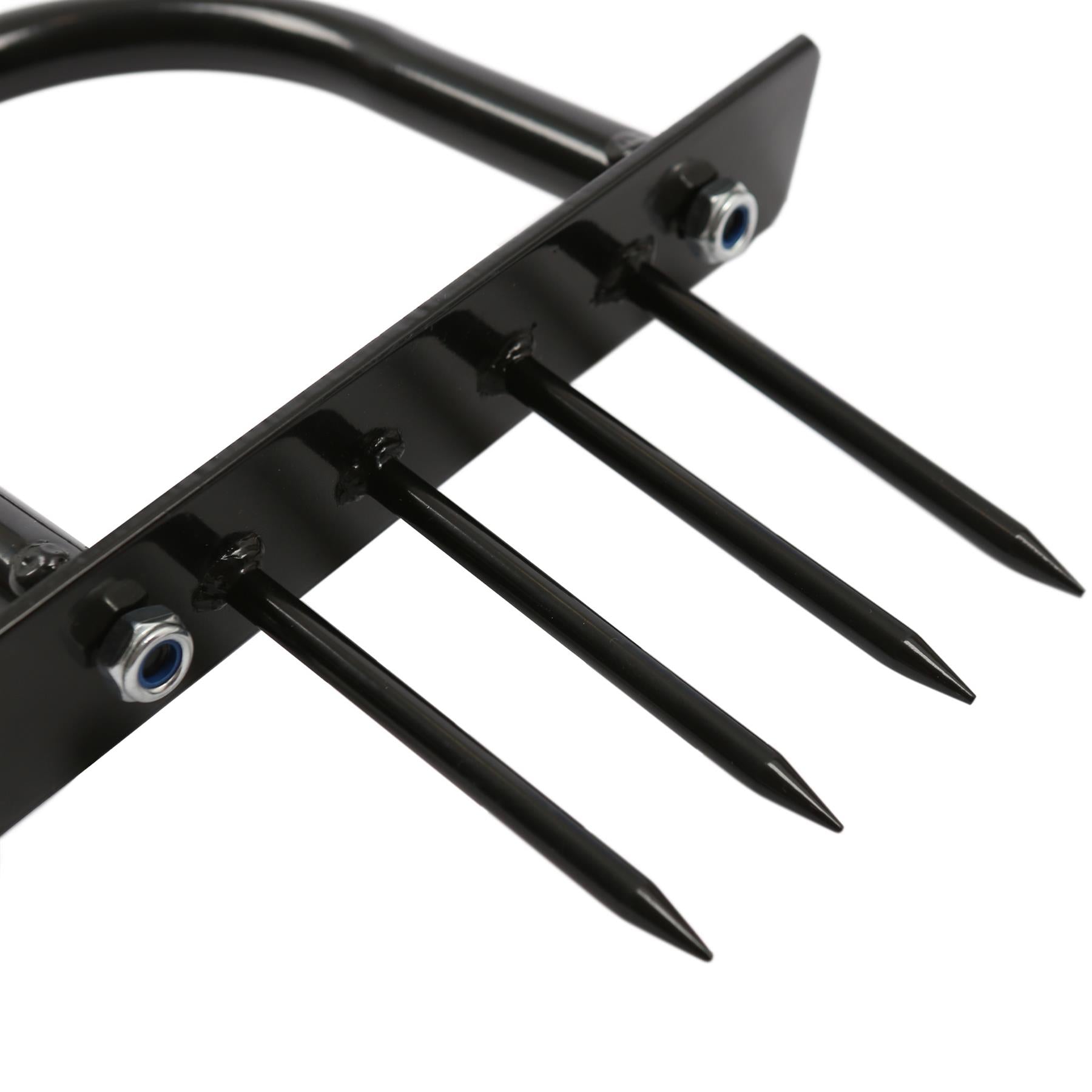 4-Prong Lawn Aerator - 24.5cm x 1M - Black