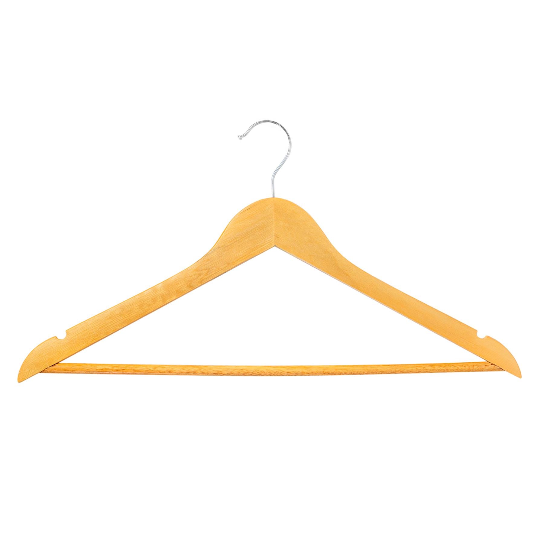 Brown Wooden Coat Hangers - Pack of 10