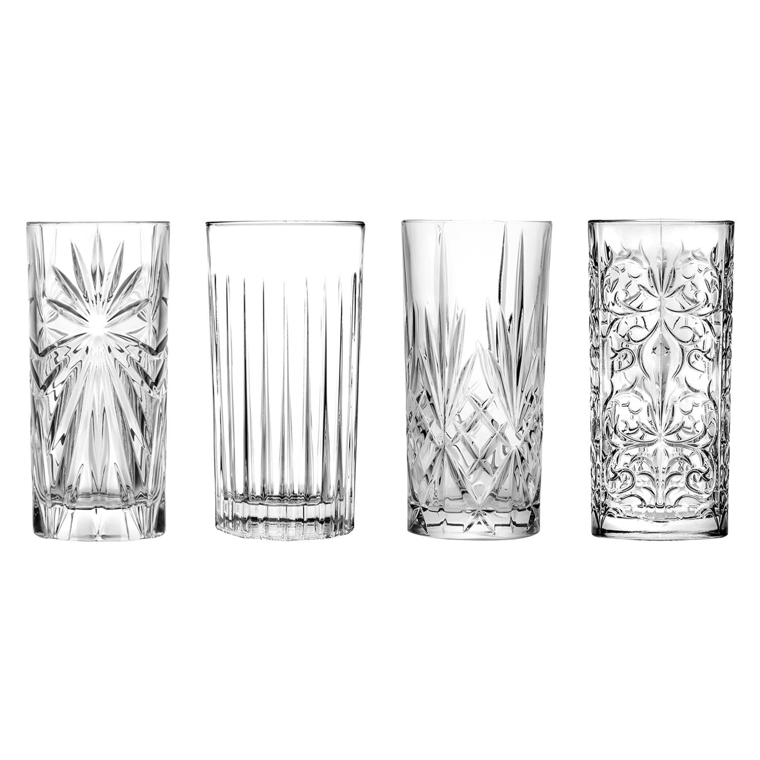 4 Piece Crystal 370ml Mixology Highball Glass Set