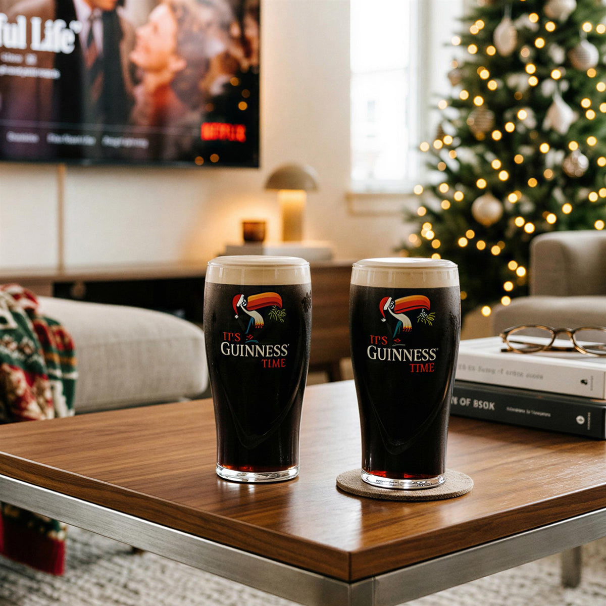Guinness Toucan Christmas Pint Glass