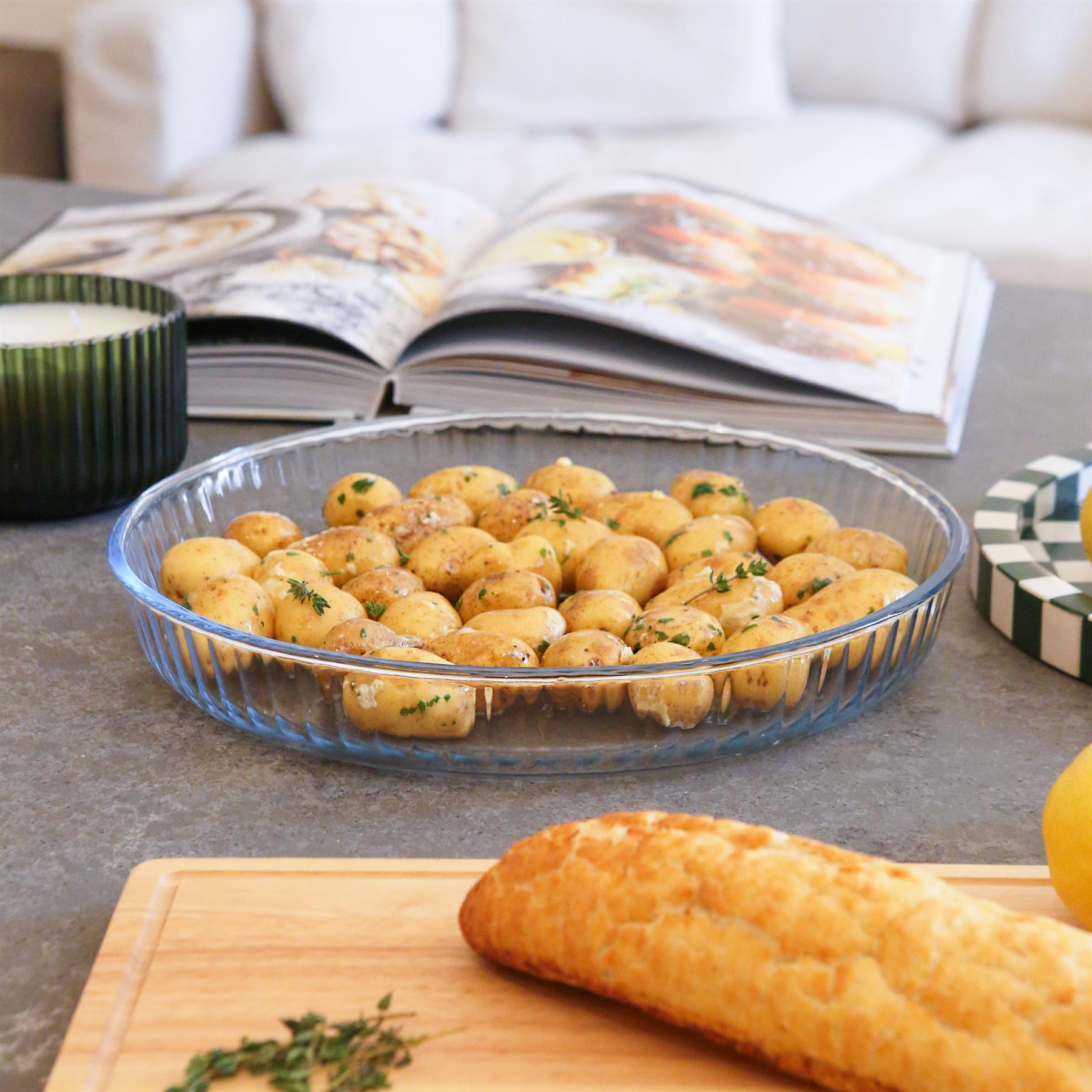 Optical Round Glass Oven Dish - 32cm x 32cm