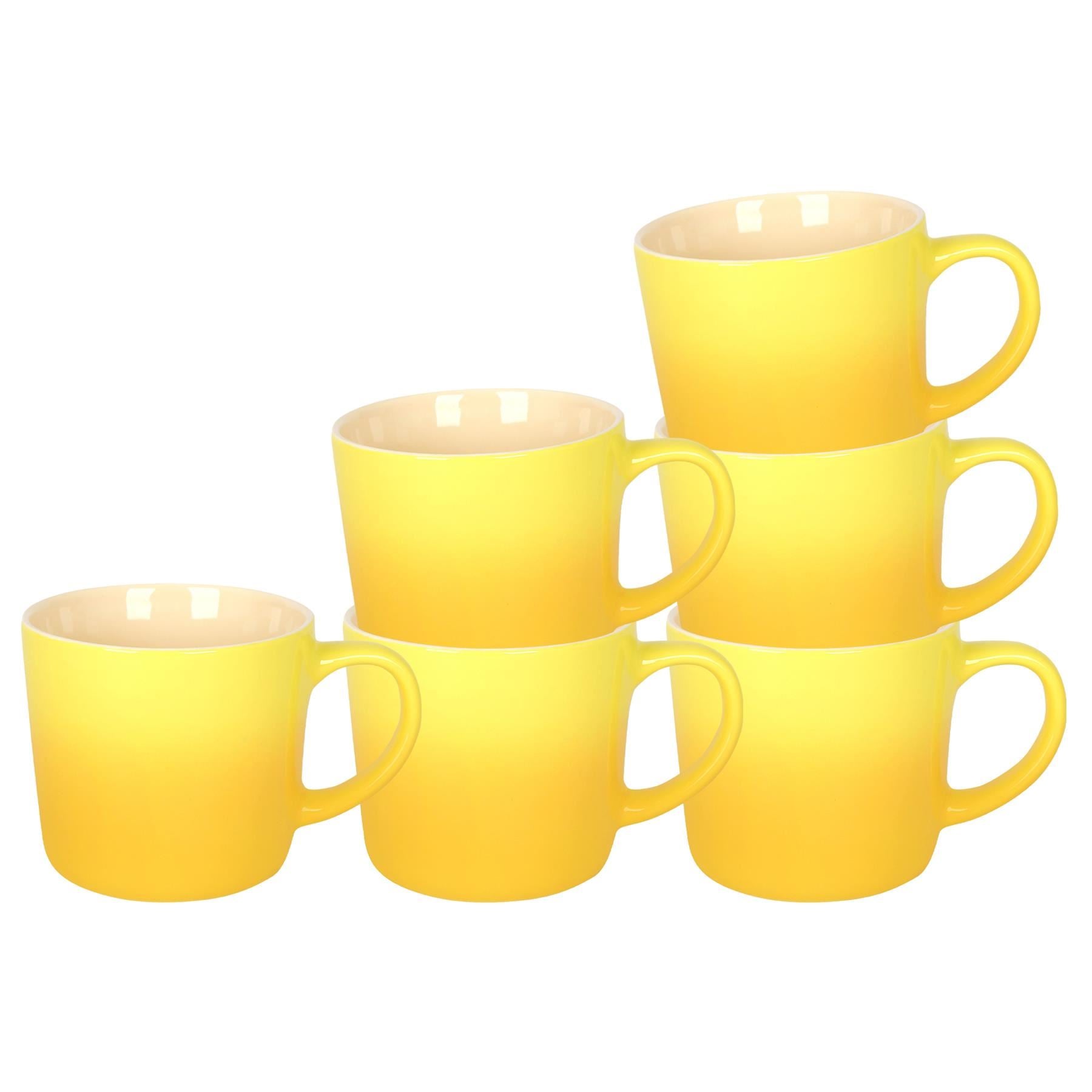 330ml Yellow New Bone China Ombre Mugs - Pack of Six
