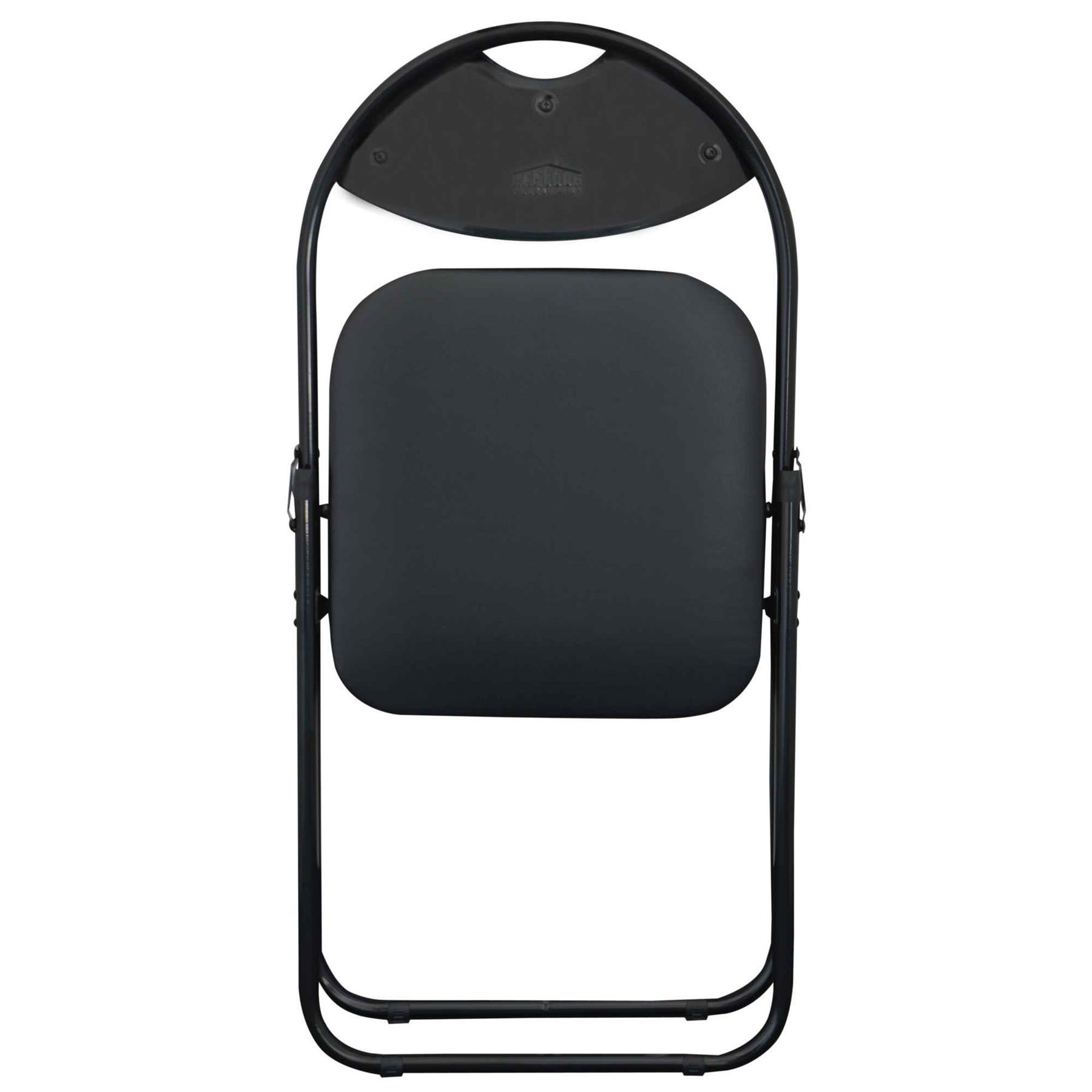 Black Curved Black Framed Padded Folding Chair