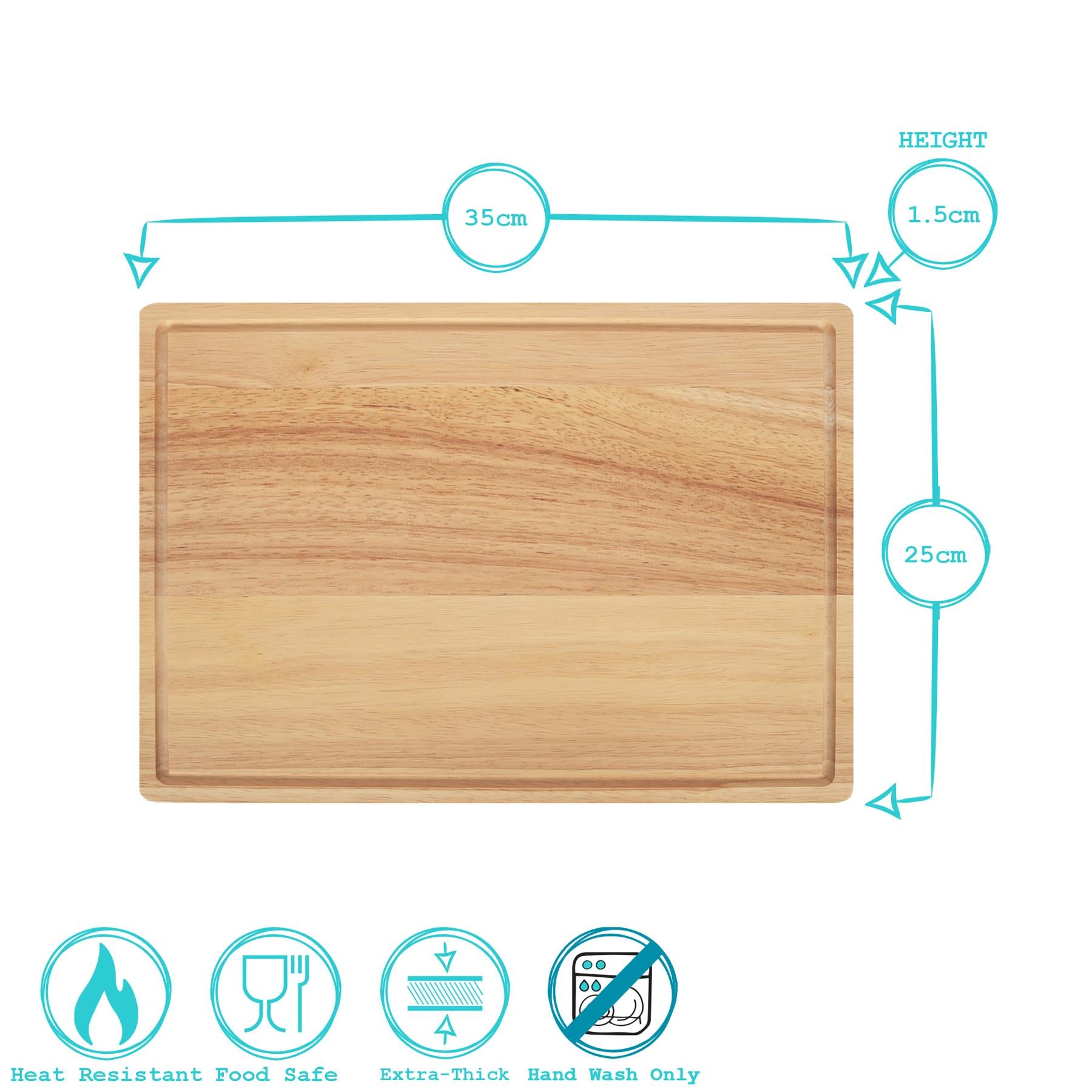 35cm x 25cm Rectangular Wooden Chopping Board