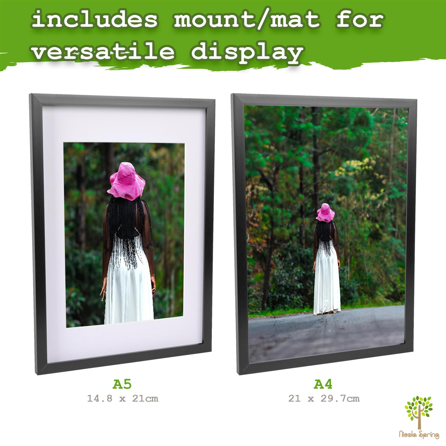 A4 (8" x 12") Photo Frames with A5 Mounts - White - Pack of 3