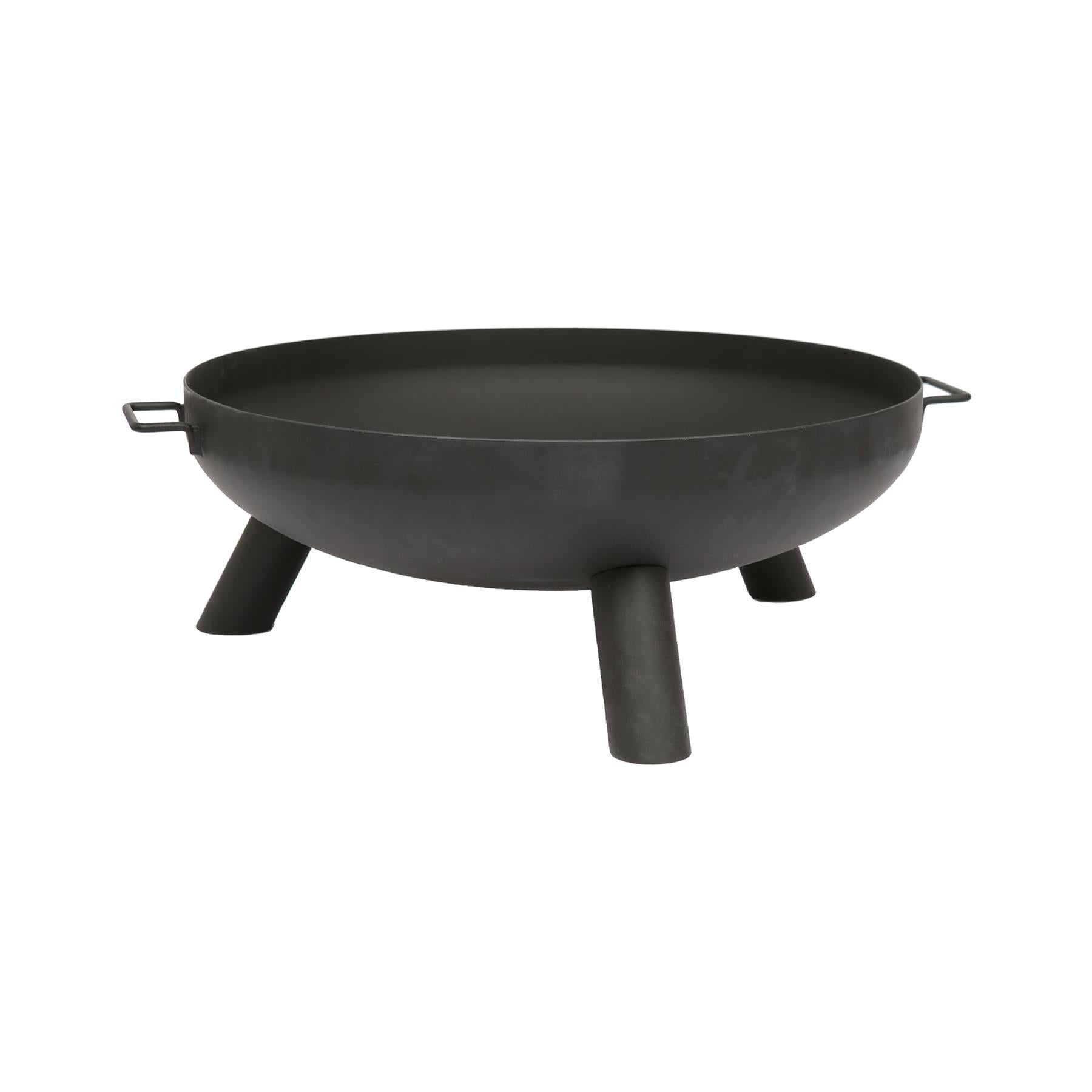 Large Round Iron Fire Pit - 68cm - Black