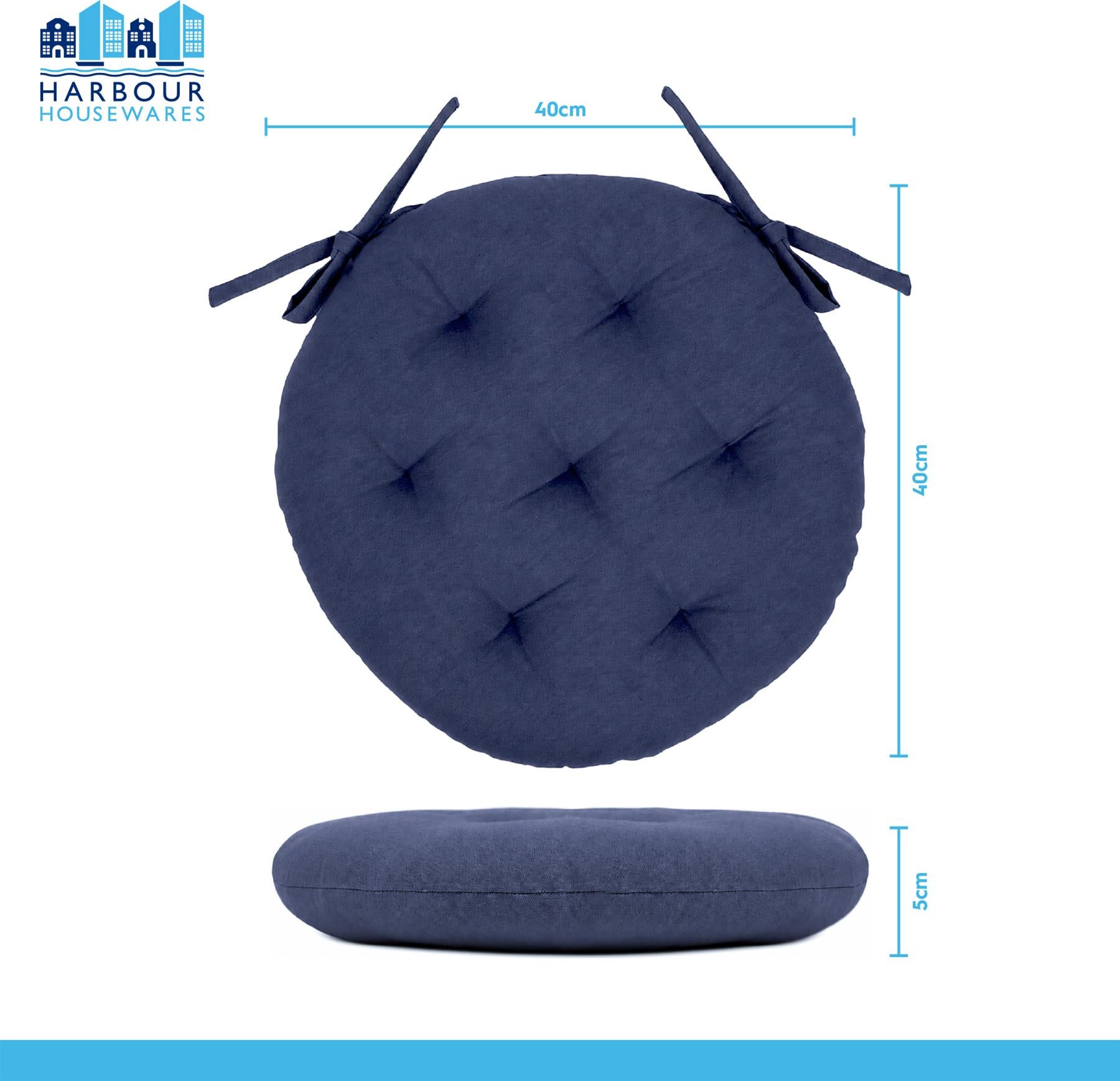 Round Seat Pad - 40 x 40cm - Navy