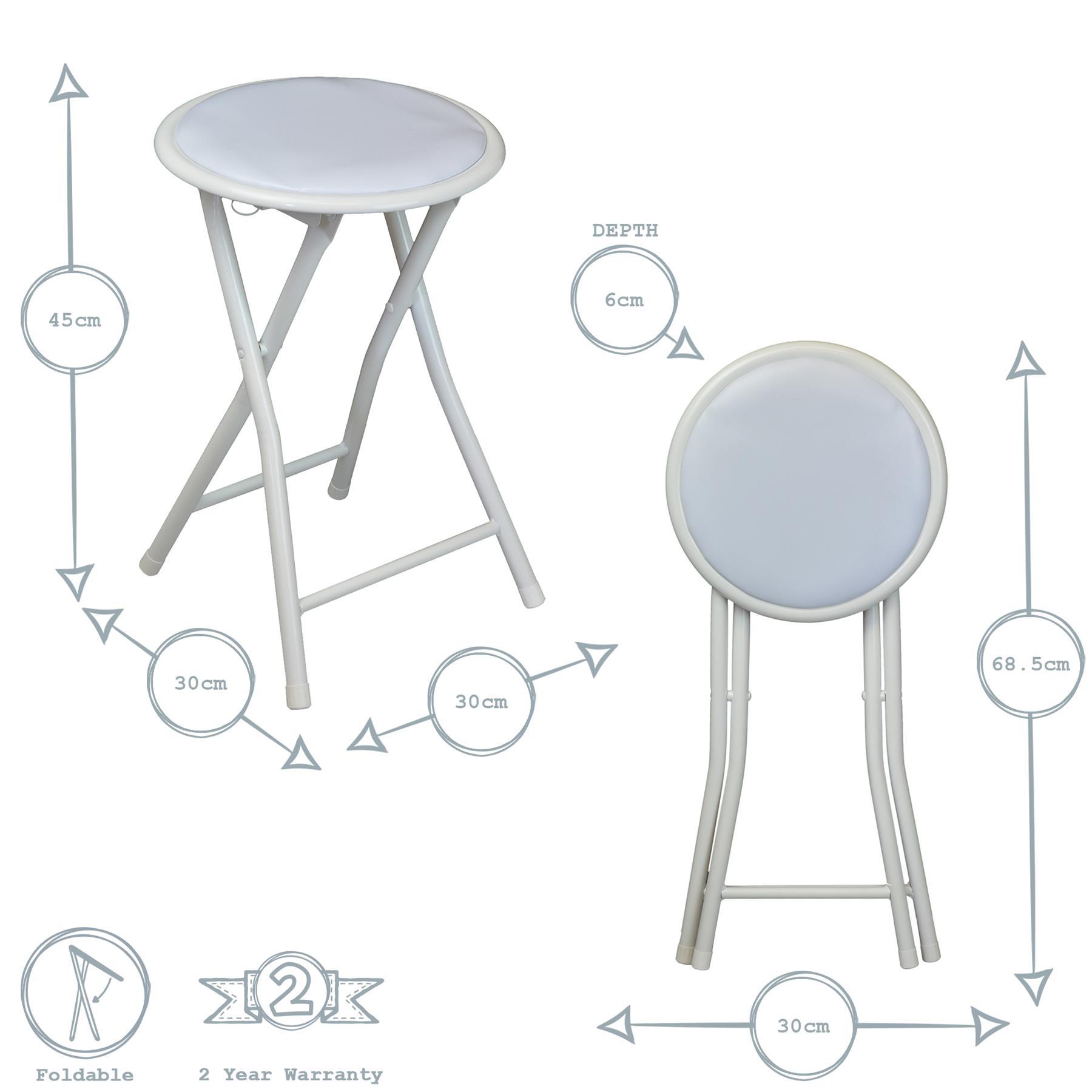 White Padded Folding Stool